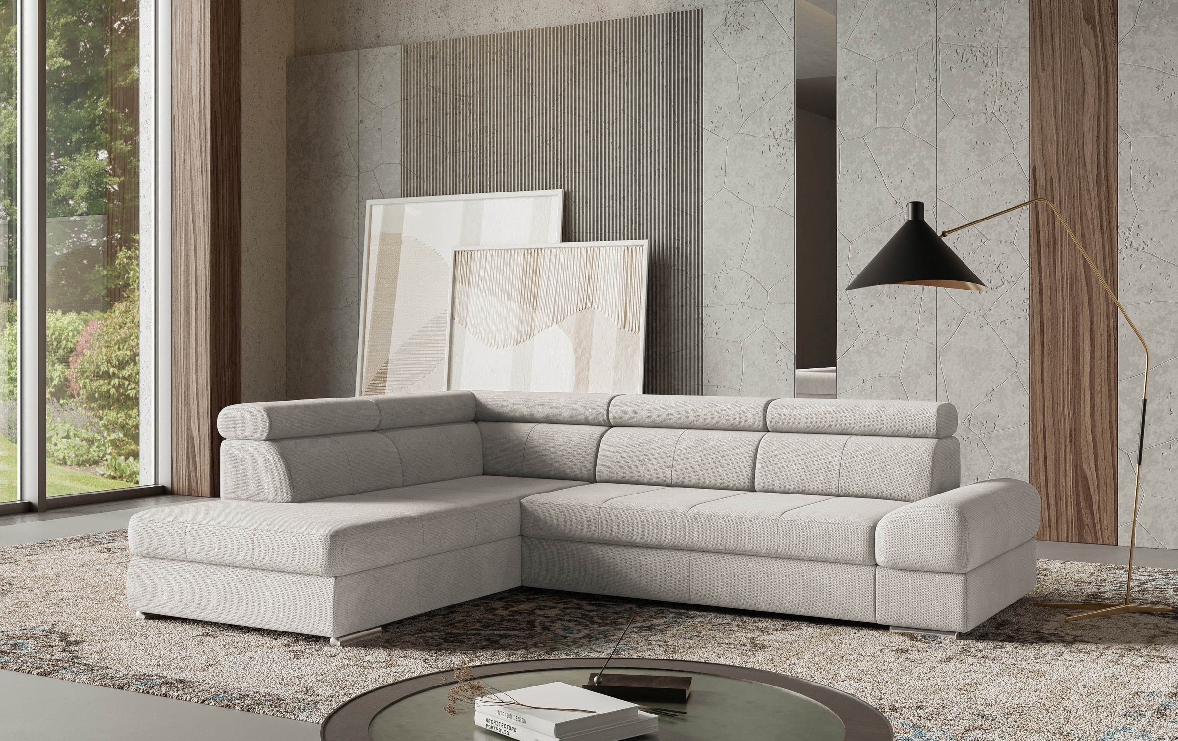 sit&more Ecksofa "Broadway L-Form" mit verstellbaren Kopfteilen, wahlweise mit Schlaffunktion