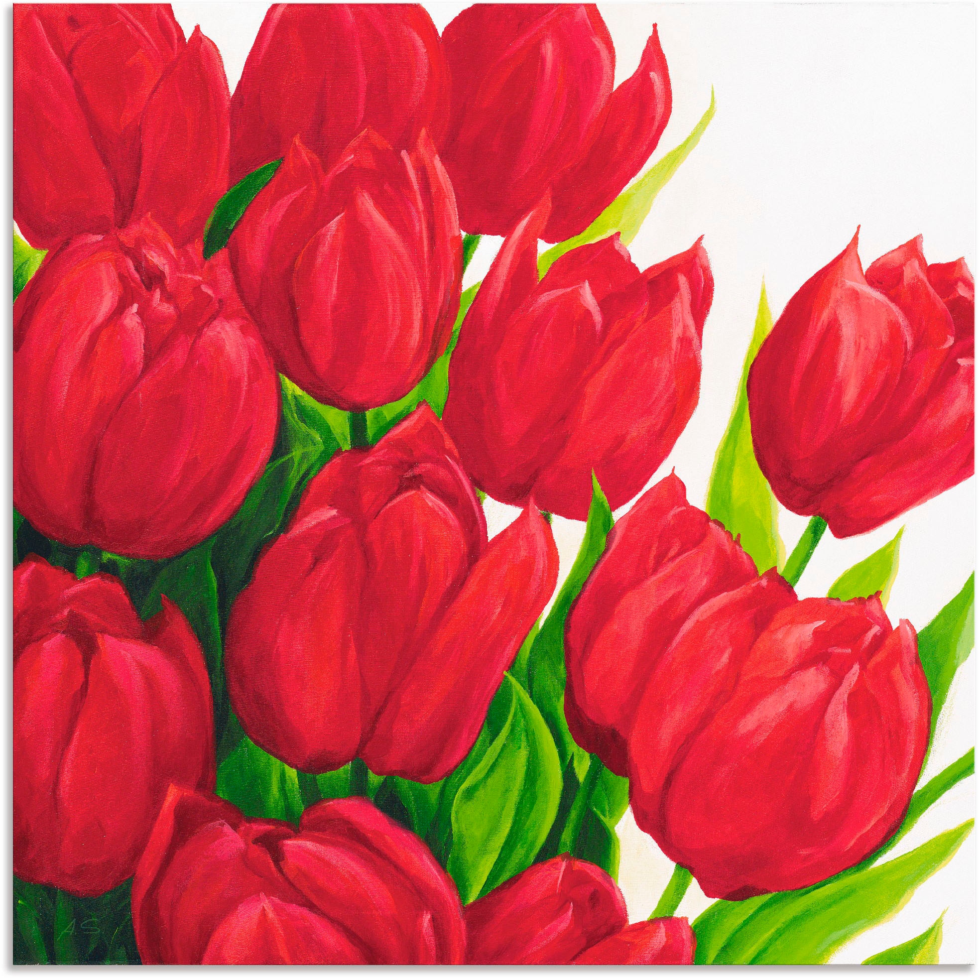 (1 Leinwandbild, Wandaufkleber Blumen, St.), Artland | oder in Tulpen«, versch. »Rote Poster Alubild, Größen als kaufen BAUR Wandbild