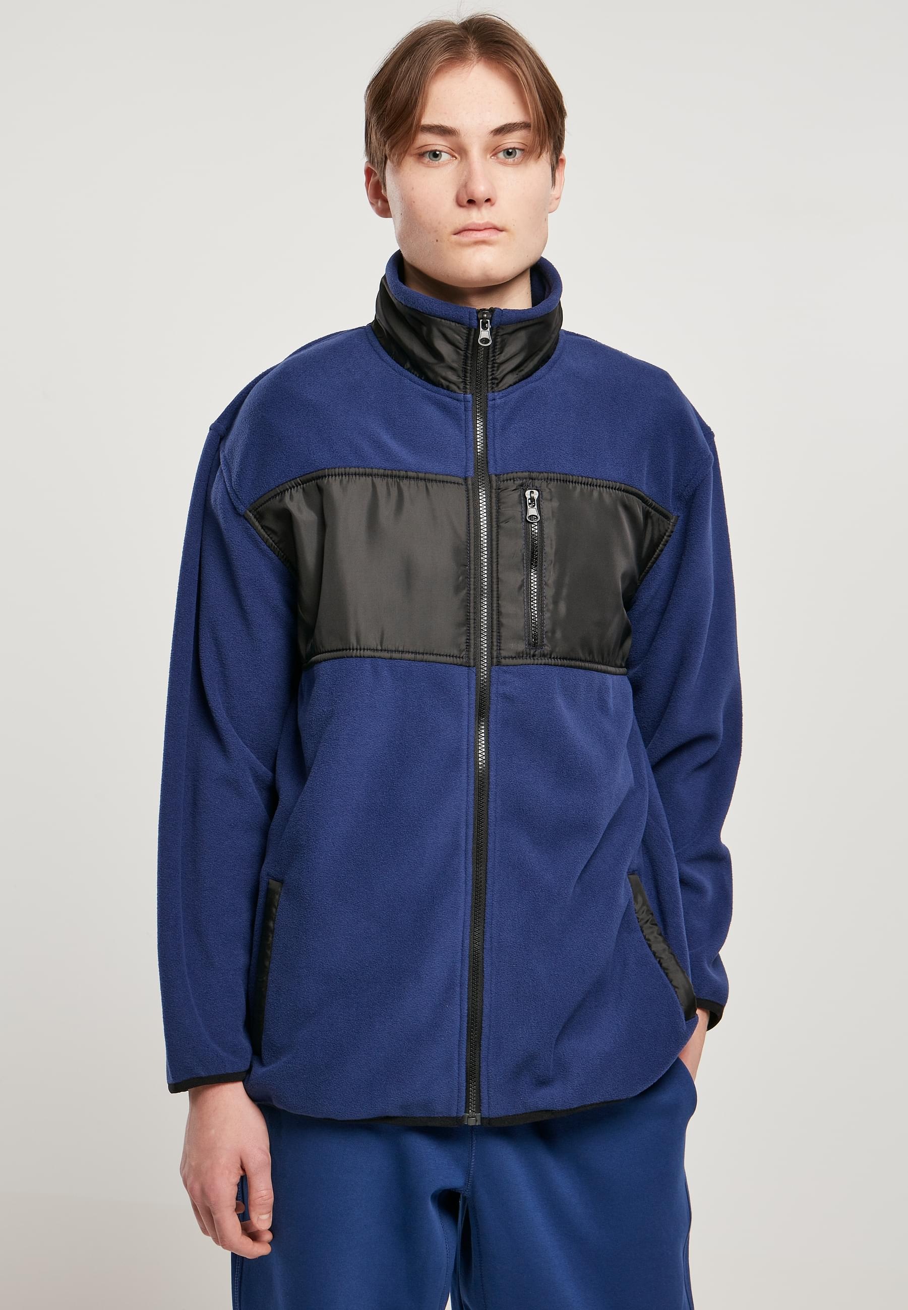 URBAN CLASSICS Fleecejacke »Urban Classics Herren Patched Micro Fleece Jacket«, (1 St.), ohne Kapuze