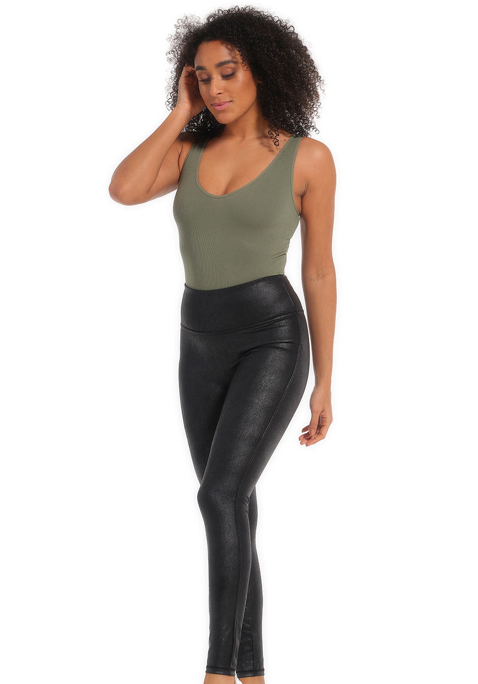 MAGIC Bodyfashion Leggings "Leather Look Legging", hoch tailliertes Design, günstig online kaufen