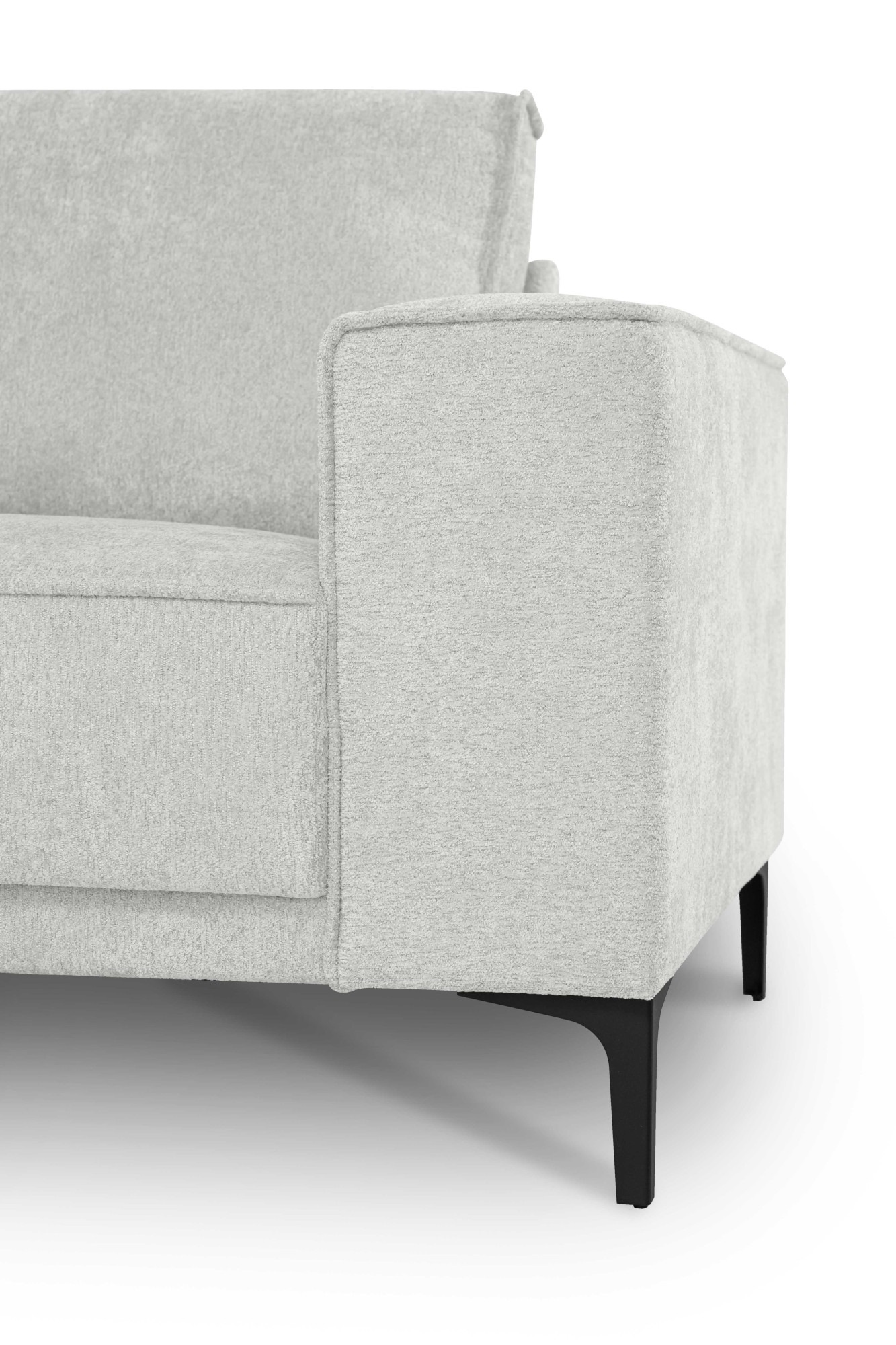Places of Style Wohnlandschaft »XXL Sofa Oland, Struktur, Flachgewebe, Luxus-Microfaser, Boucle«, U-Form, 342 cm, Wellenunterfederung, Skandi-Design, Metallfüße