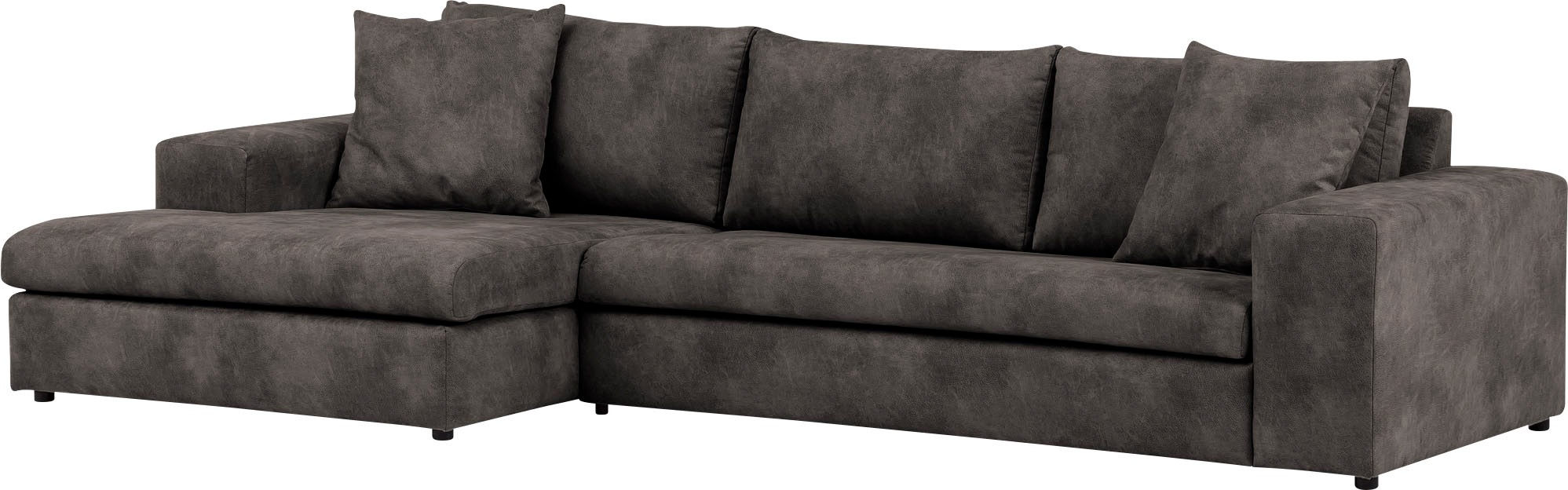 andas Ecksofa »SLEETLAND XXL in Samtvelours oder Vintage-Leder-Optik, L-Form,«, besonders groß und bequem