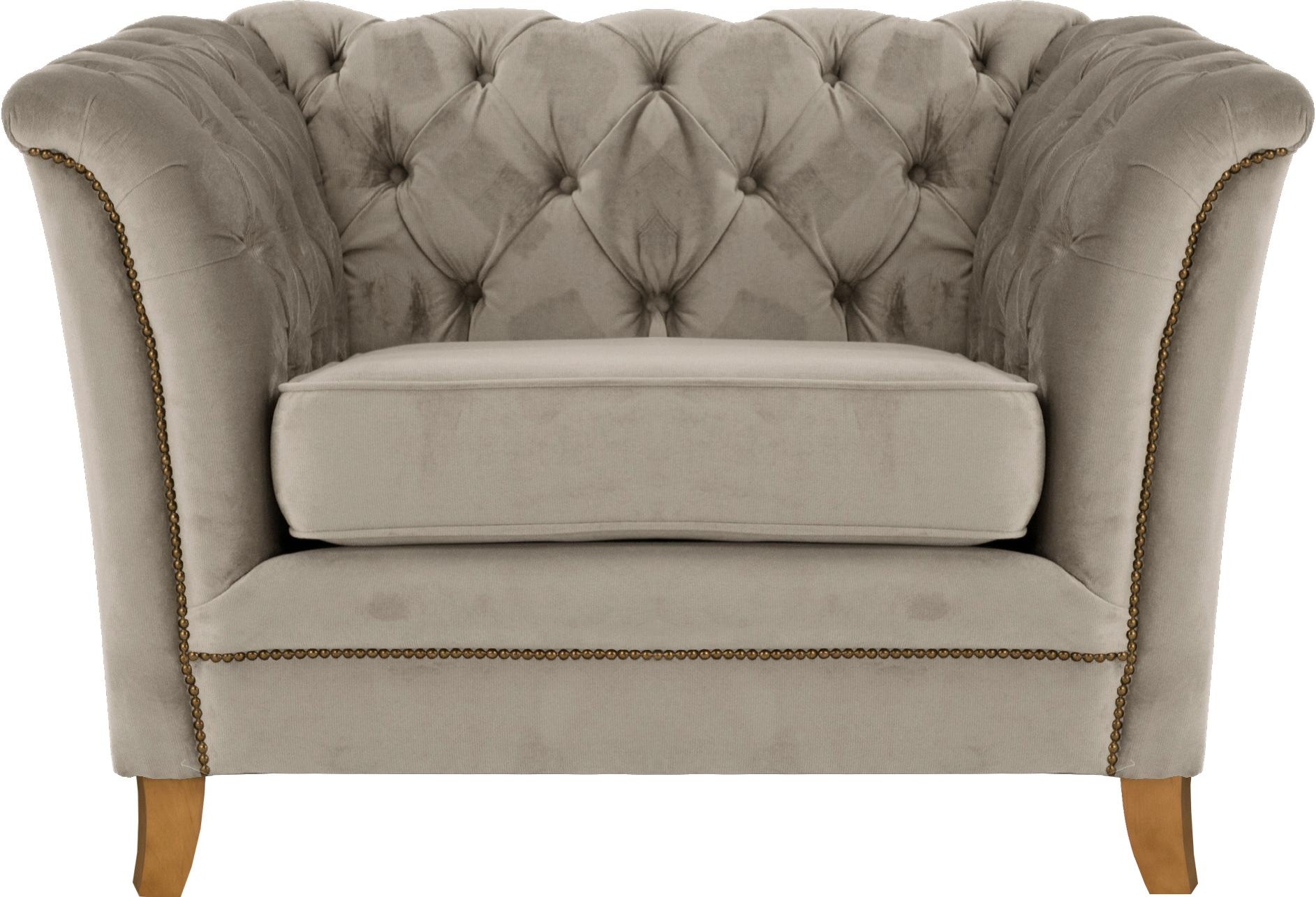 Home affaire Sessel »Newport modernes Chesterfield«, mit Knopfheftung im Rücken, Keder und feinen Armlehnen