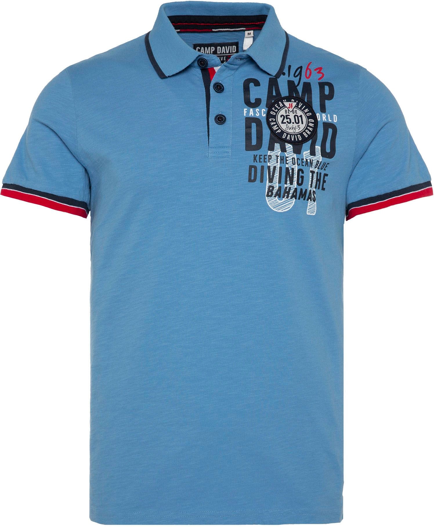 CAMP DAVID Poloshirt, mit Kontrastnähten