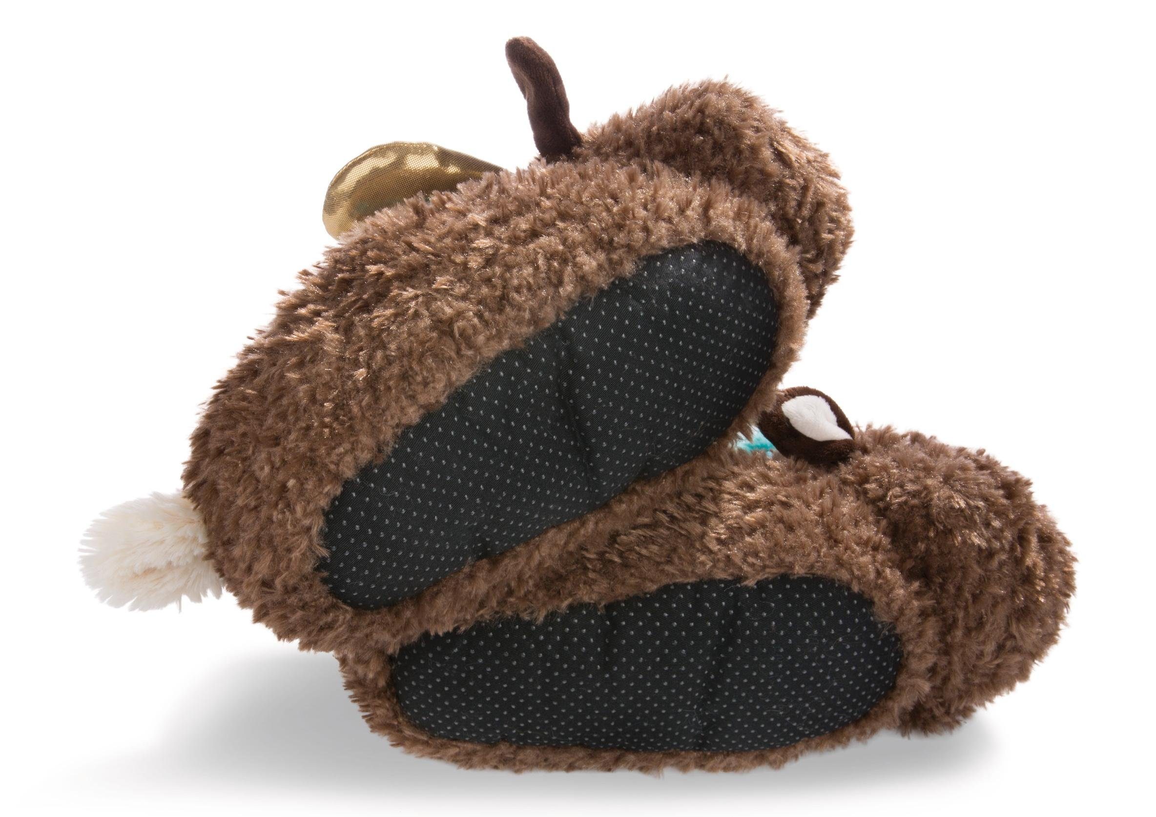 Thumbnail - Nici Plüsch Hausschuhe "Rentier Reny Heart" Weihnachts Hausschuh mit goldenem Geweih