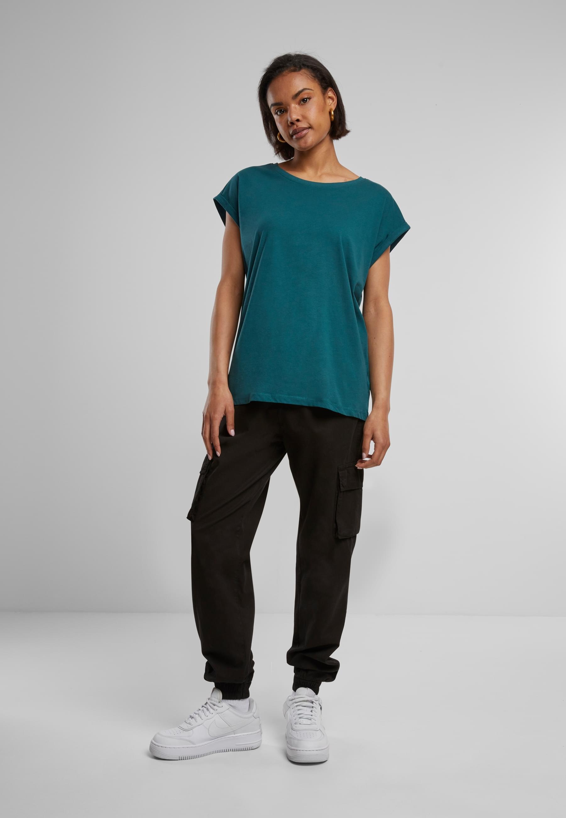 URBAN CLASSICS Kurzarmshirt »Urban Classics Damen Ladies Extended Shoulder Tee«, (1 tlg.)