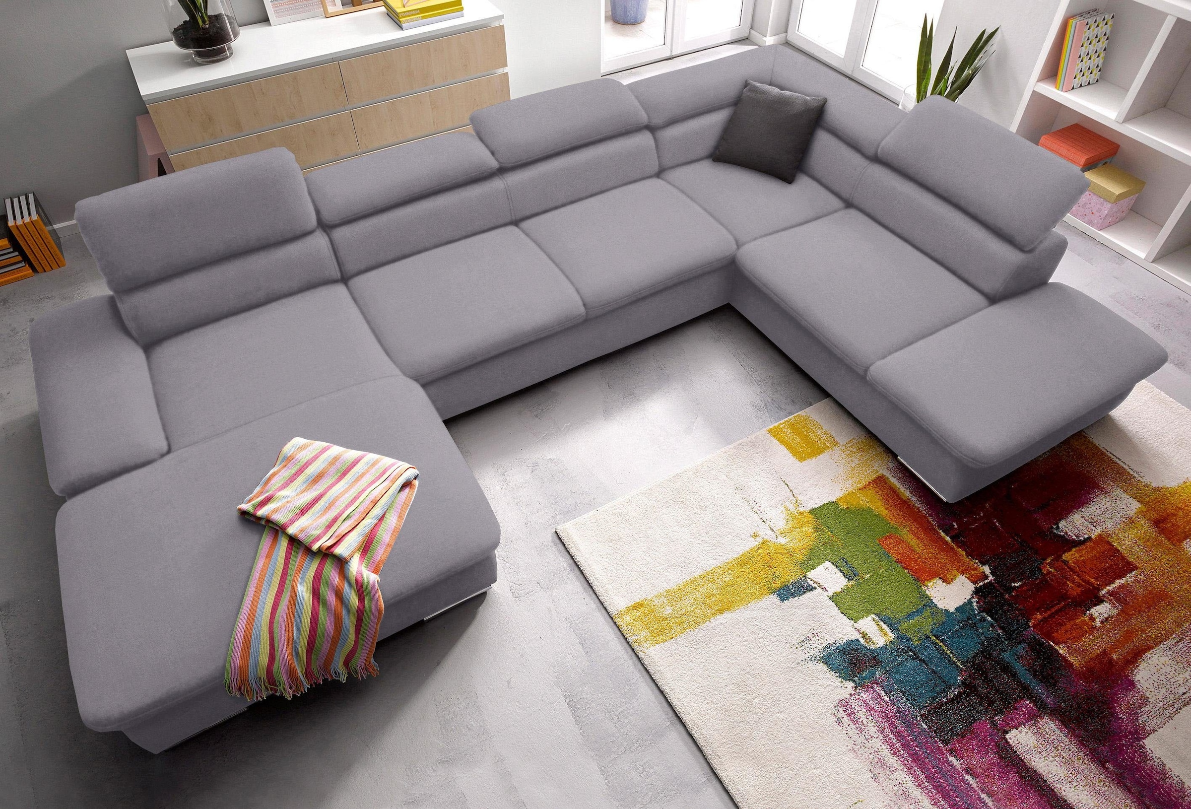 sit&more Wohnlandschaft "Alcatraz U-Form" wahlweise mit Schlaffunktion