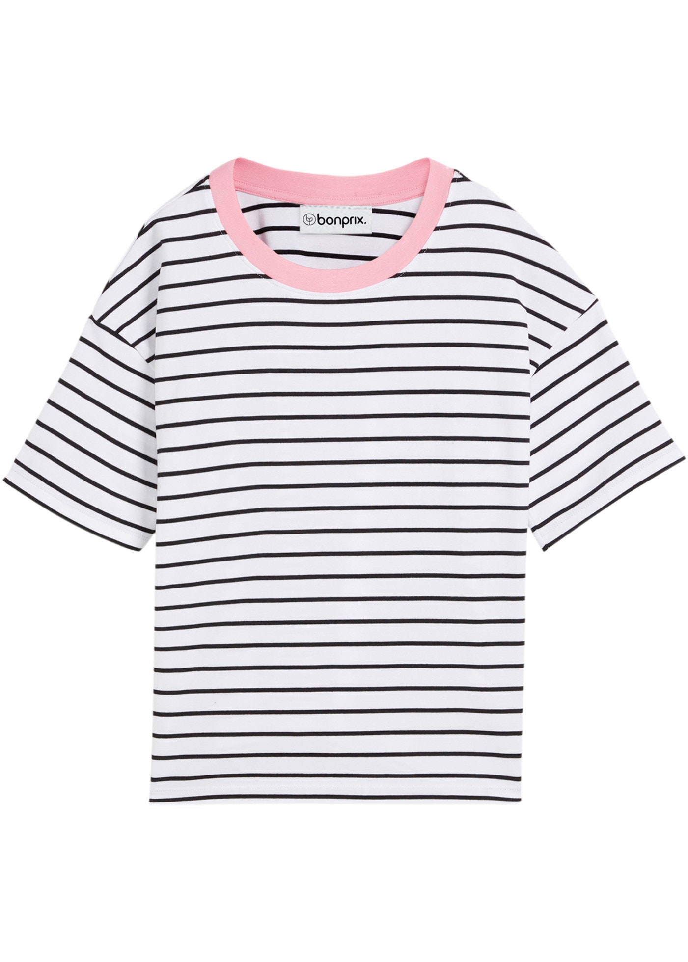 bonprix T-Shirt Oversize-Passform, Halbarm-Design, mit Streifenmuster