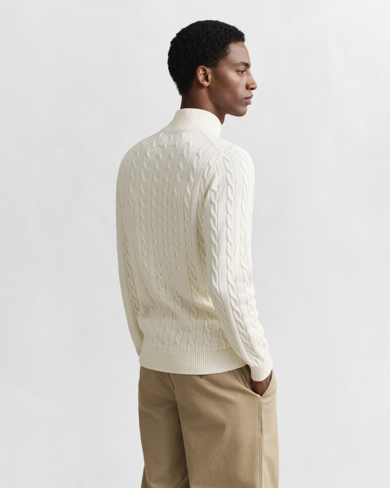 Gant Strickpullover »COTTON CABLE HALF ZIP« Mit Rundhalsausschnitt