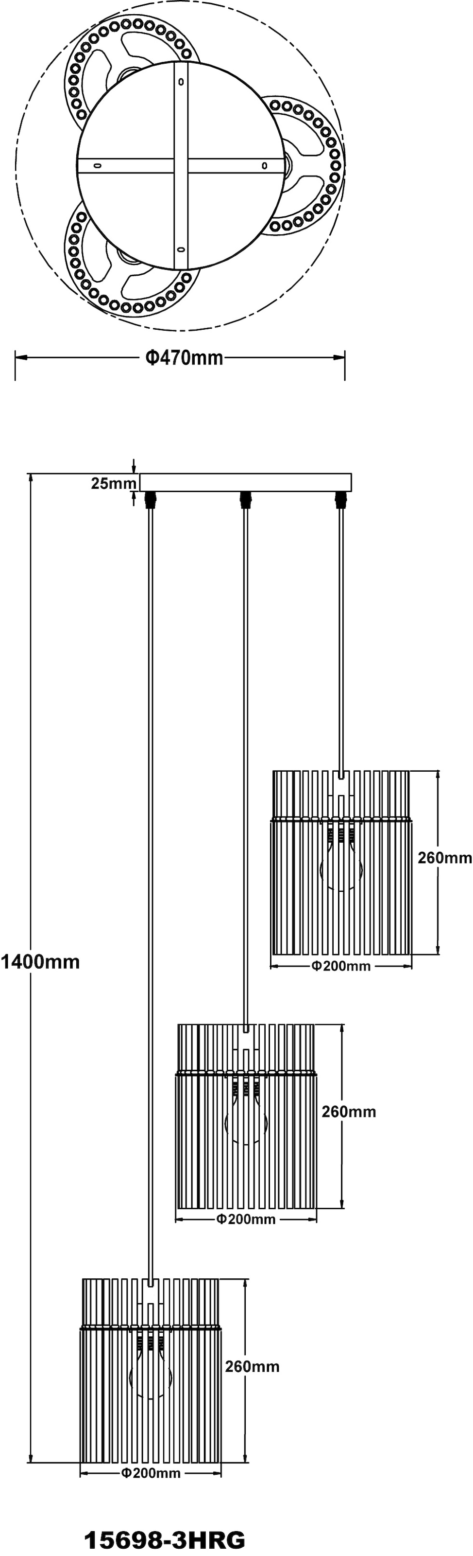 GLOBO LIGHTING Hängeleuchte »GORLEY« E27 1 Stk. Hängelampe Glasstäbe grün klar verlaufend elegant Wohnzimmer Esszimmer
