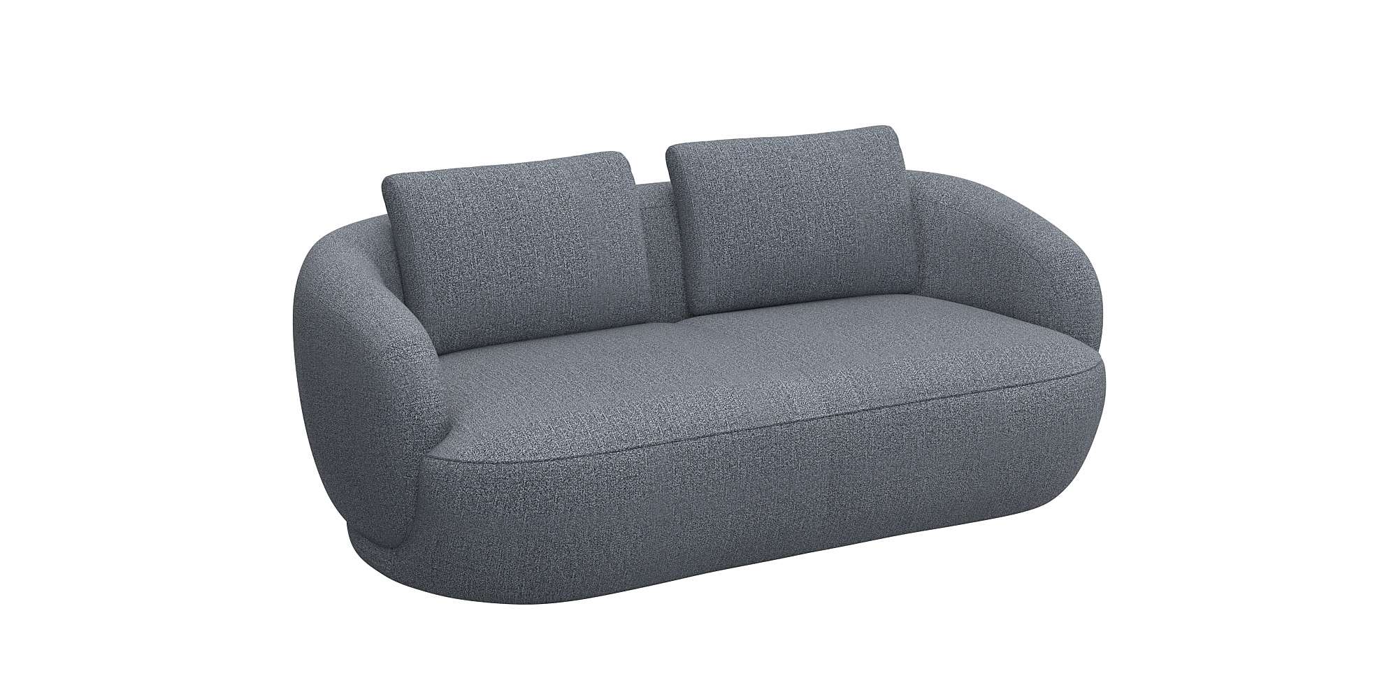 Thumbnail - FLEXLUX 2,5-Sitzer "Torino, rund, Couch, Loveseat,", Modernes, organisches Sofa-Design, Kaltschaum, Wellenunterfederung