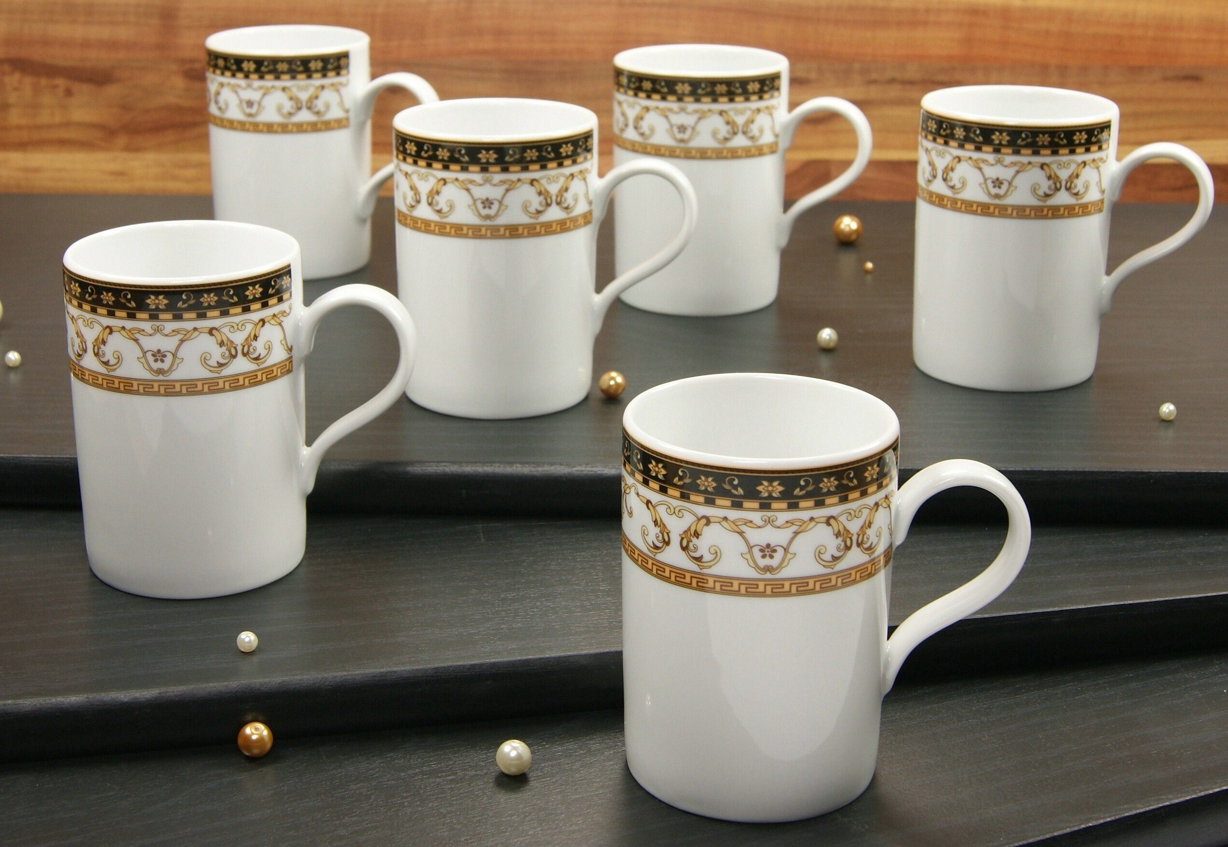 CreaTable Becher "Kaffeebecher Majestosa" Dekor schwarz abgesetzt, Tassen S günstig online kaufen