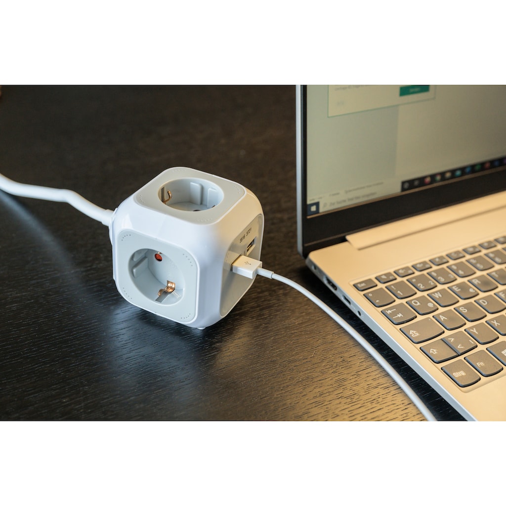 Brennenstuhl Mehrfachsteckdose »ALEA-Power USB-Charger«, 4-fach, (USB-Anschluss Kabellänge 1,4 m), Steckdosenwürfel