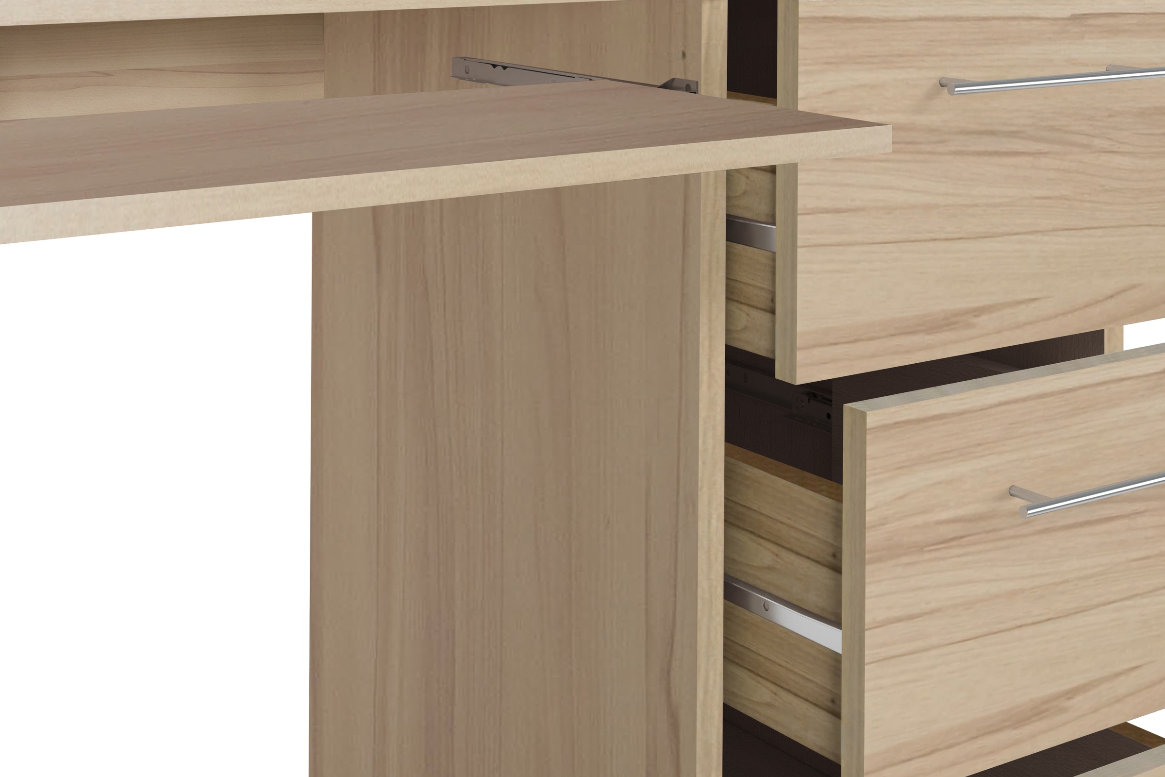 VOGL Möbelfabrik Schreibtisch »Tobi, mit 3 Schubkästen« optional mit Tastaturauszug, Breite 115 cm