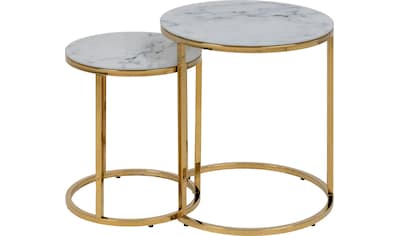 Leonique Beistelltisch »Alina«, (2 St.), Tischsatz, 2 Tische Ø45/H50 und Ø35/H42cm,... kaufen