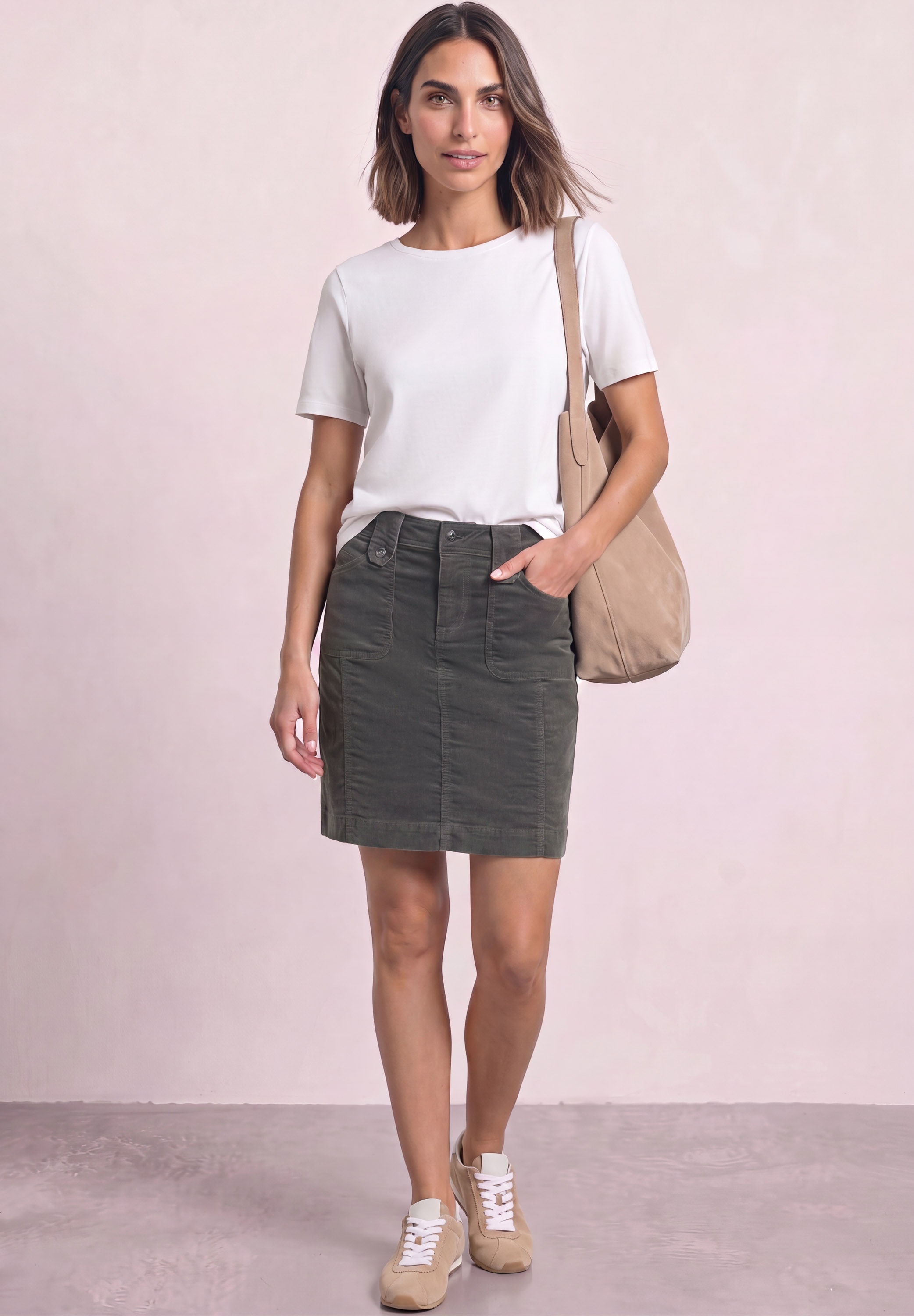 STREET ONE Minirock in Cord-Optik
