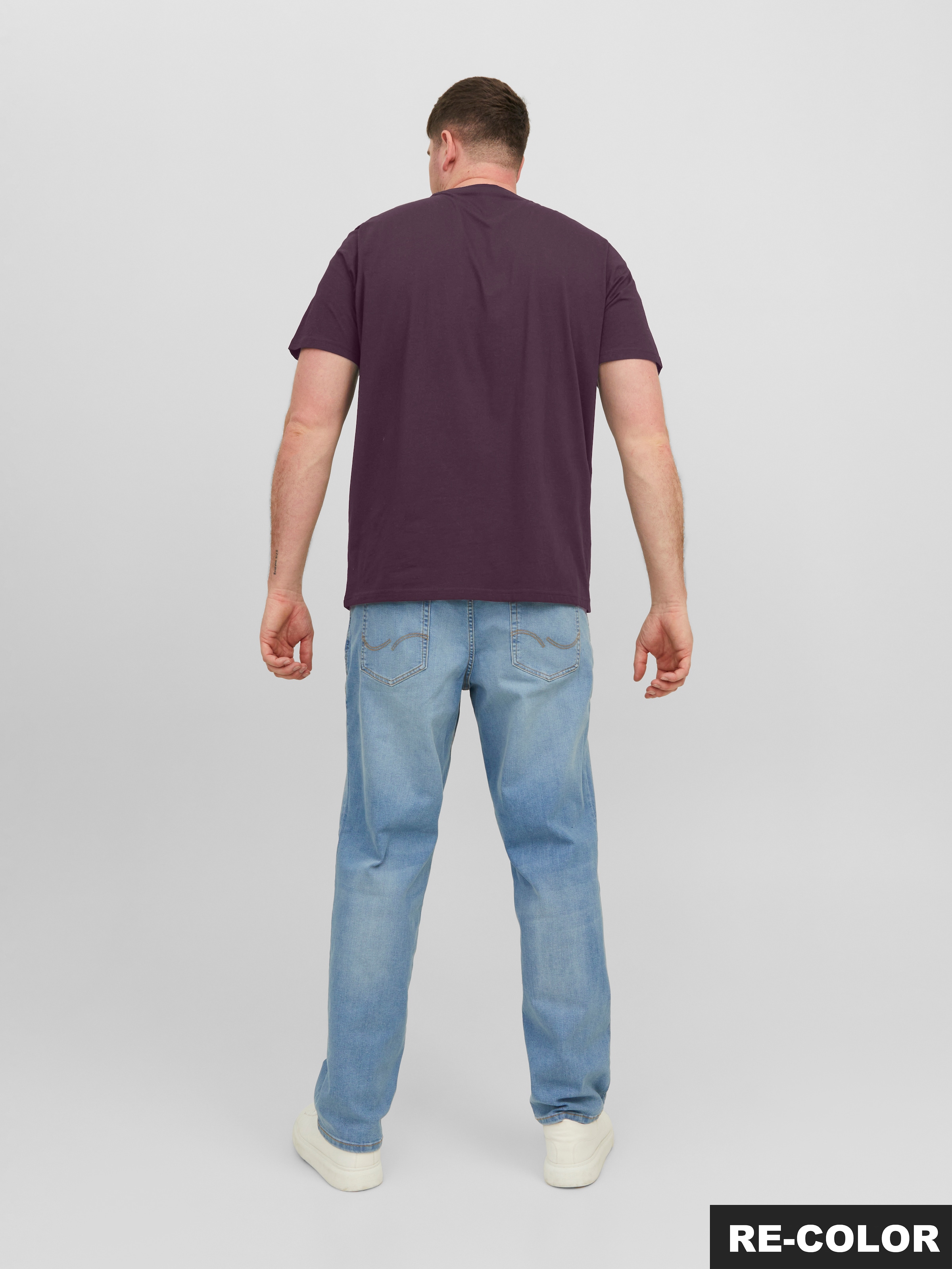 Jack & Jones PlusSize Rundhalsshirt »JJESTAR JJ TEE SS NOOS PLS«, mit Logo Schriftzug