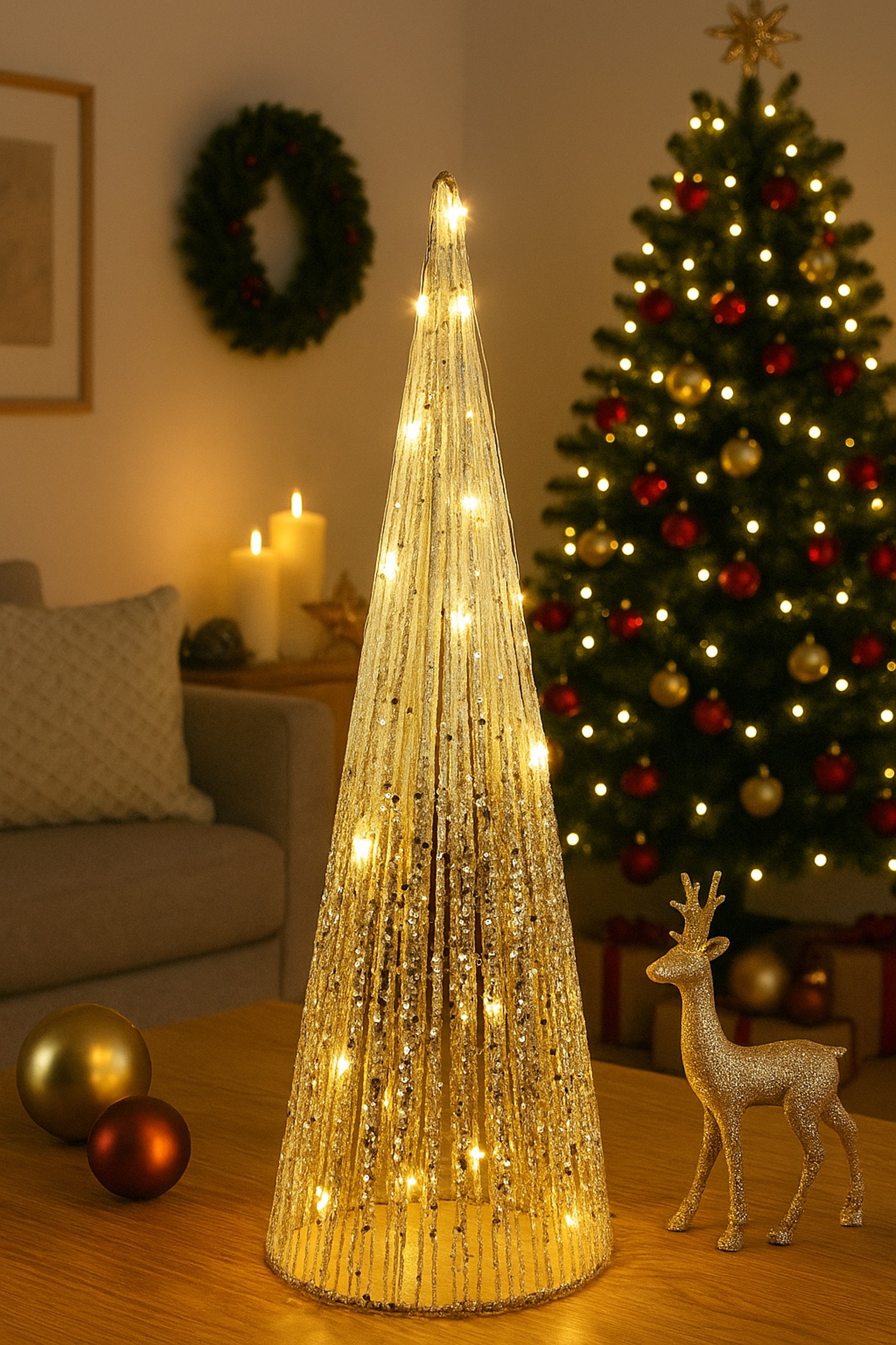 I.GE.A. LED-Dekofigur »LED-Weihnachtspyramide« mit Timer Leuchtpyramide Weihnachtsbaum Tannenbaum Weihnachtsdeko Deko