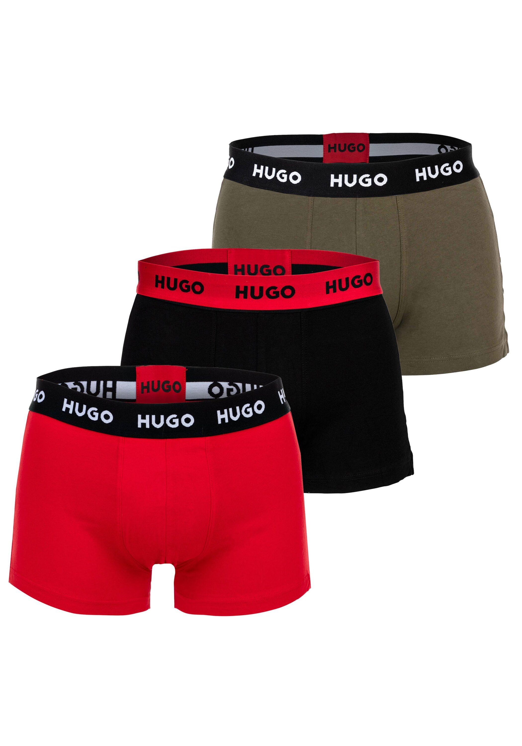 HUGO Herren Boxershorts "Boxershort Trunk Triplet 3er Pack", Gr. XXL, bunt, Obermaterial: 95% Baumwolle CO. 5% Elasthan EL., Unterhosen