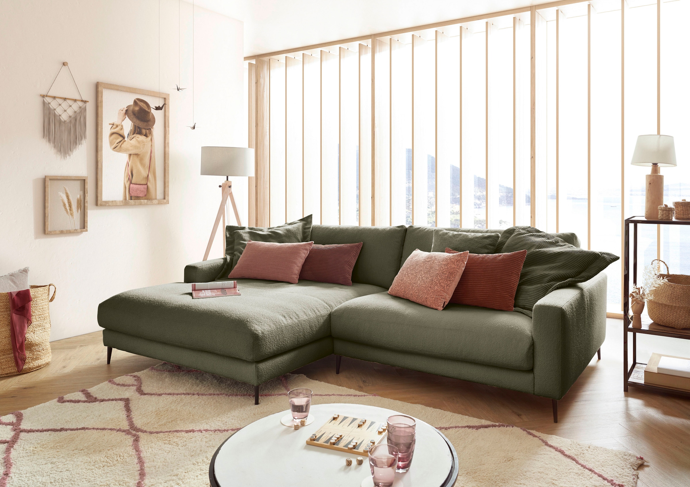 Home affaire Ecksofa "Downtown, B/T/H: 272/190/84 cm L-Form" weicher Sitzko günstig online kaufen