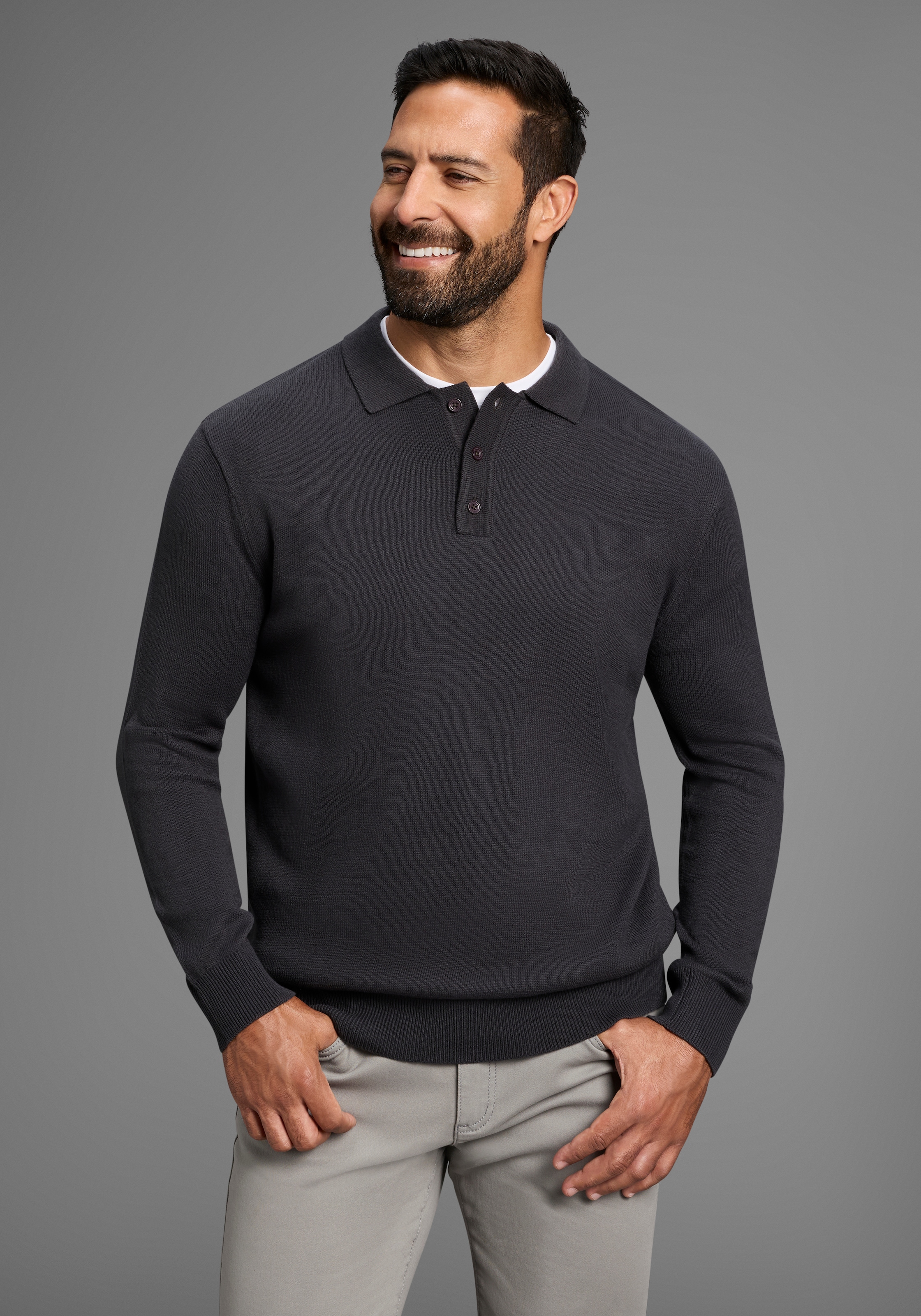Mans World Polokragenpullover "Neue Kollektion ", mit Knopfleiste günstig online kaufen