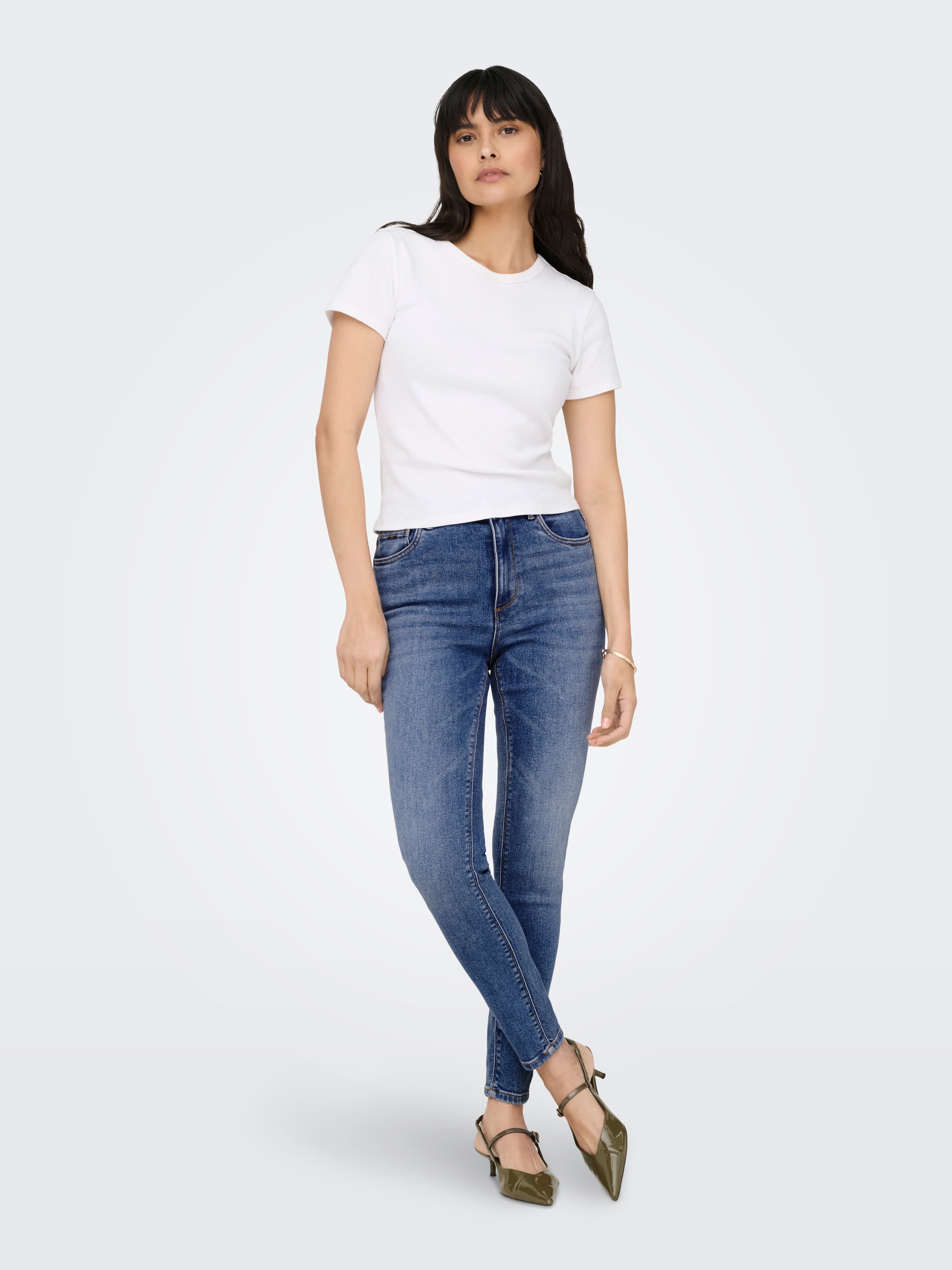 ONLY Skinny-fit-Jeans »ONLMILA HW SK ANK DNM BJ13994 NOOS« Baumwollmischung, skinny fit