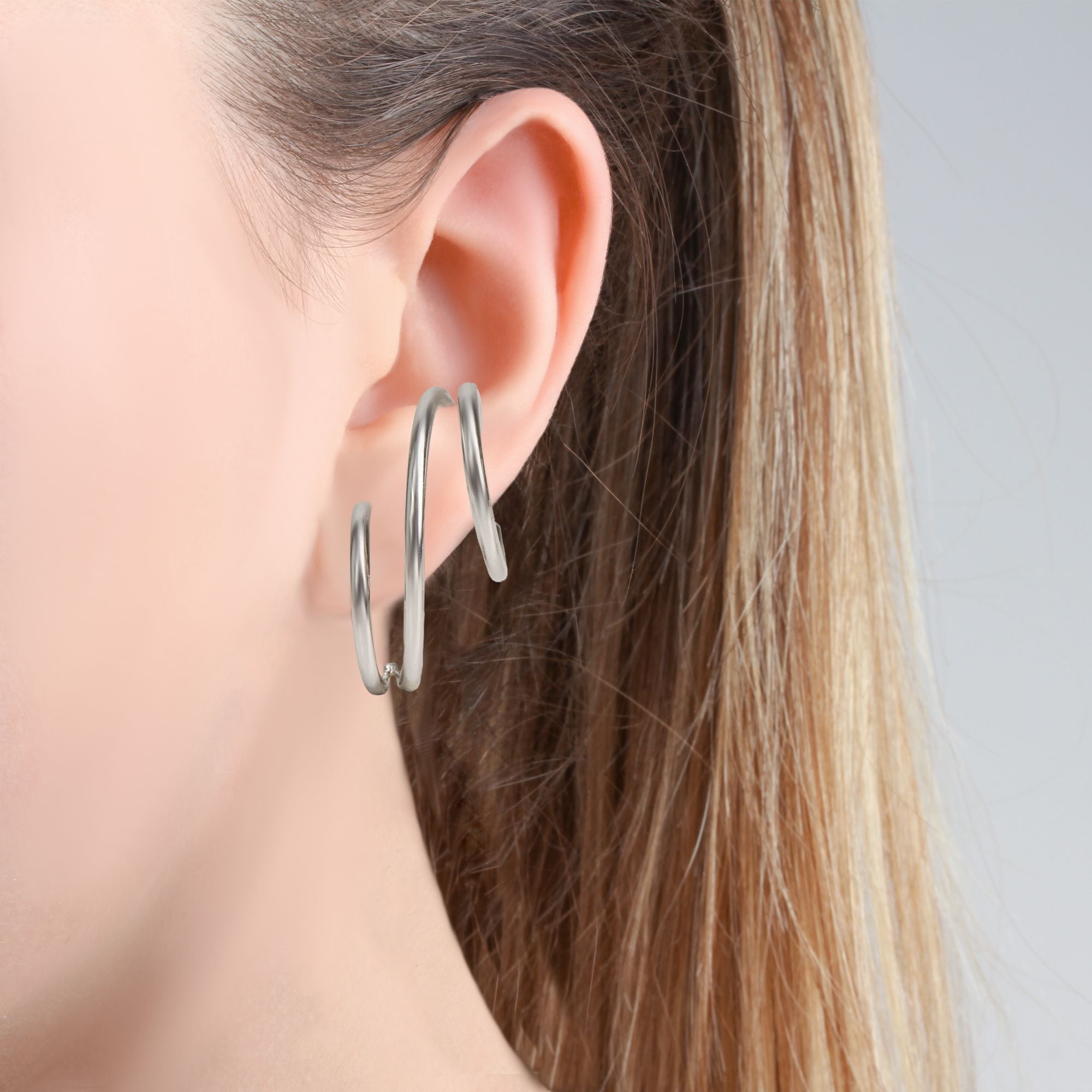 Vivance Paar Ohrstecker »925/- Sterling Silber rhodiniert 3-reihig«
