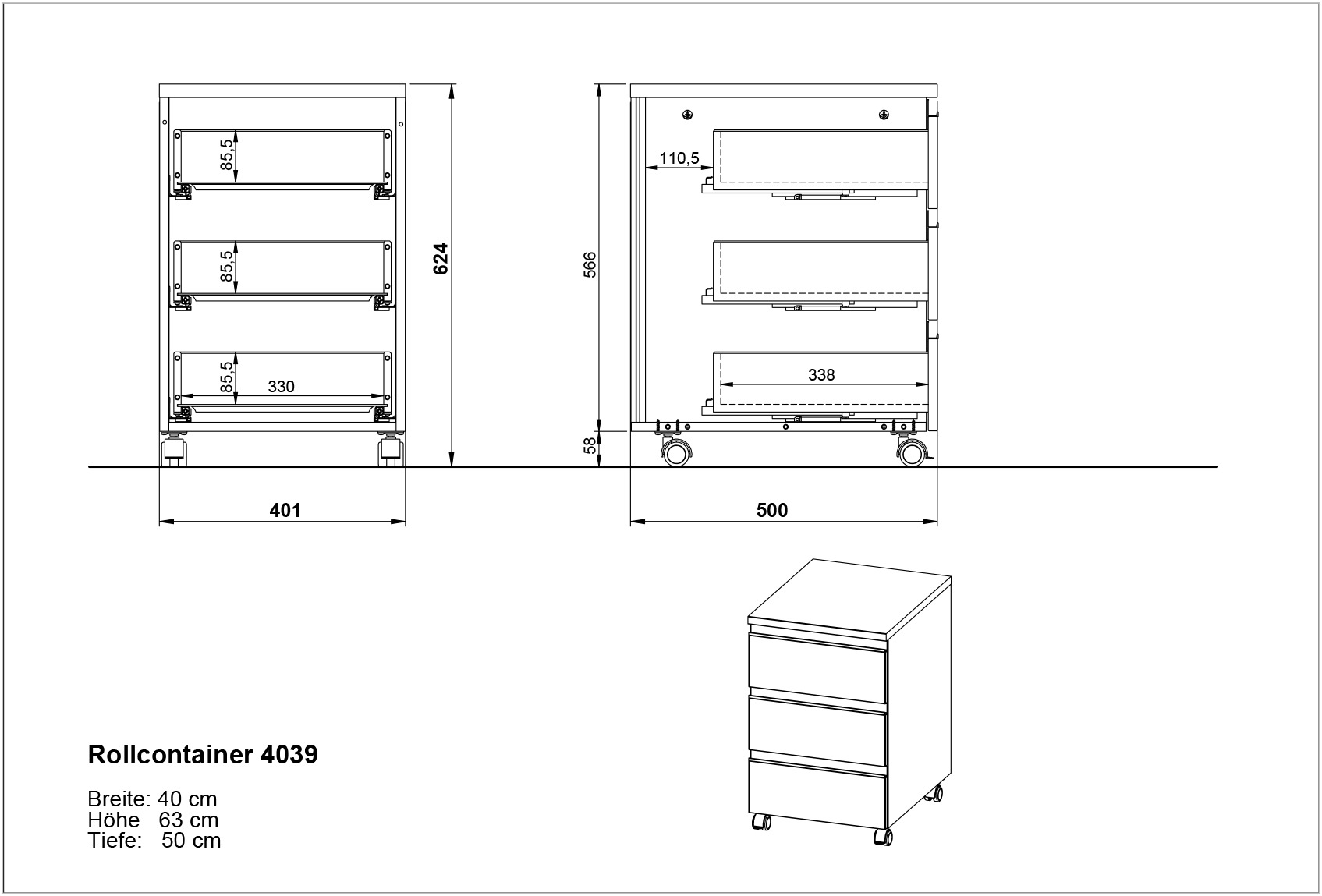 GERMANIA Büromöbel-Set »Lemont«, (2 tlg.), Set bestehend aus höhenverstellbarem Schreibtisch und Rollcontainer