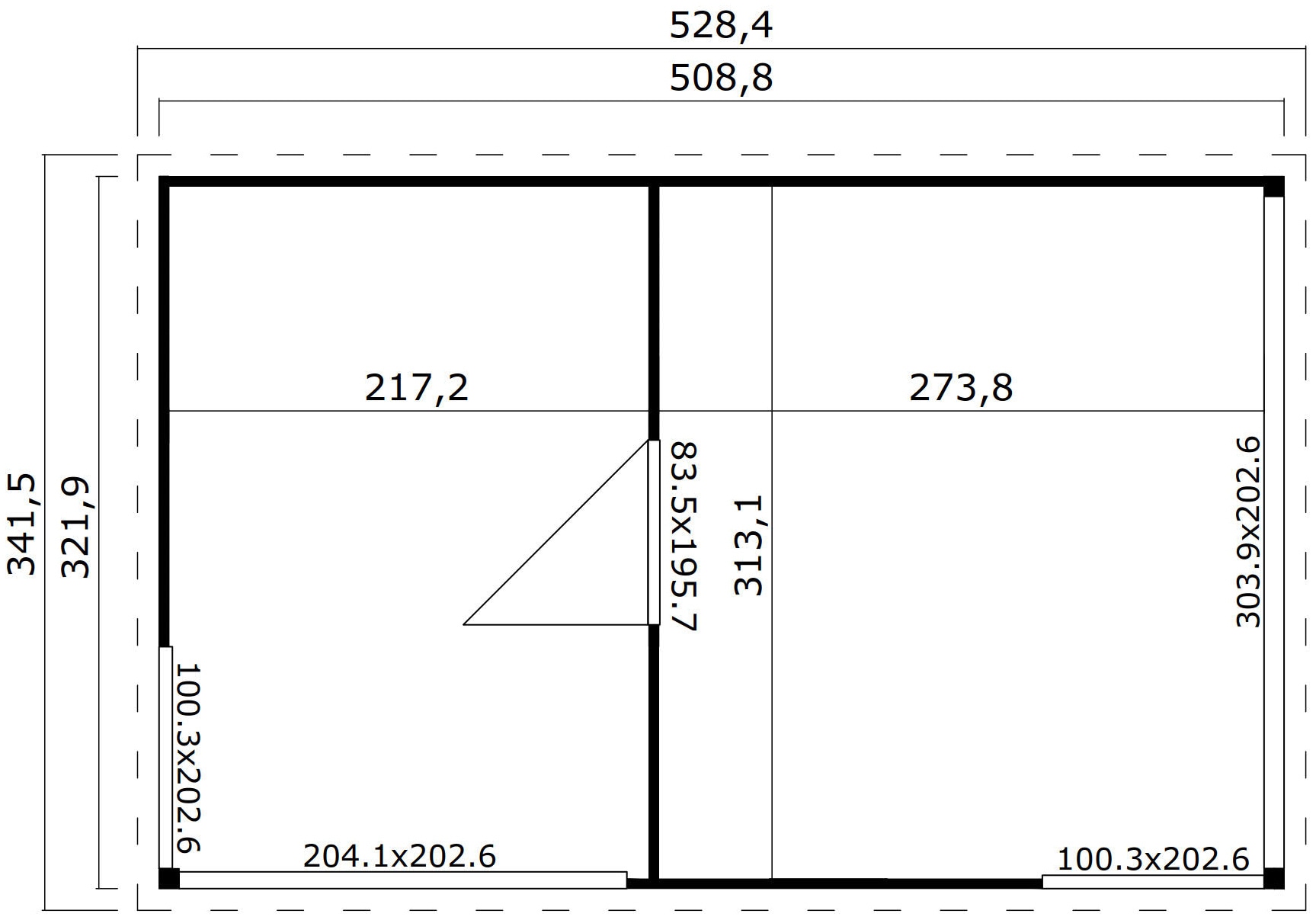 LASITA MAJA Gartenhaus »DOMEO 3 CARBONGRAU/ANTHRAZIT« 2-Raum , Fundamentmass 5088 x 3219 , Carbongrau