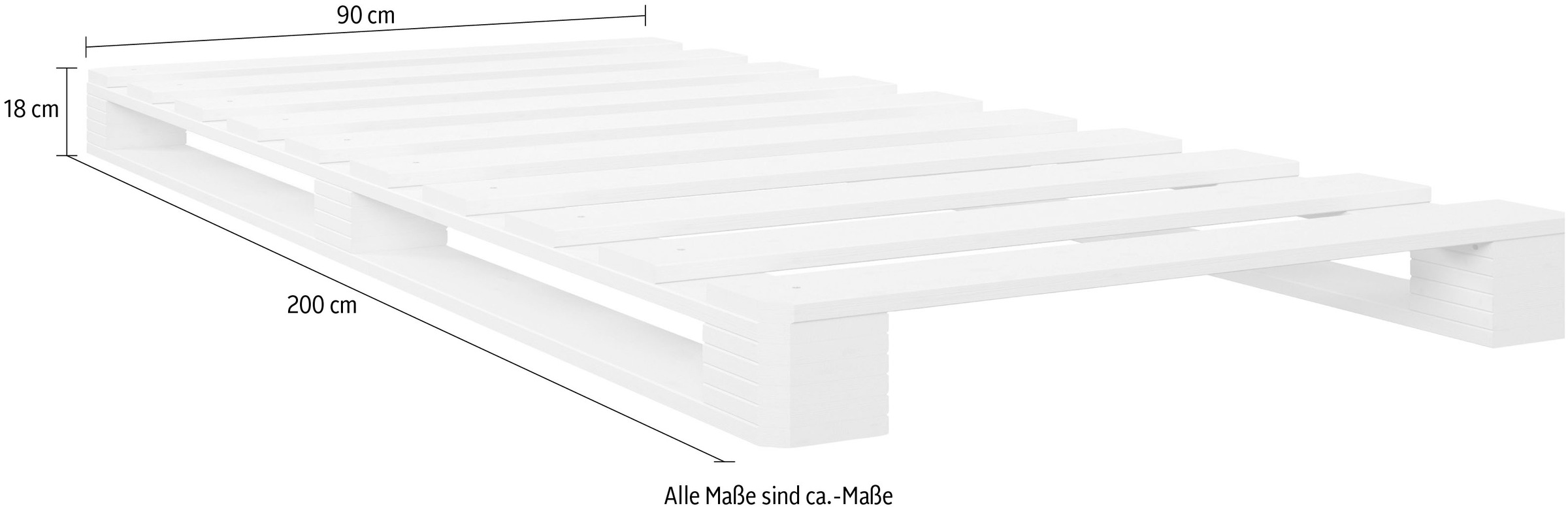 Home affaire Palettenbett »Alasco«, BESTSELLER!Jugendbett, zertifiziertes Massivholz