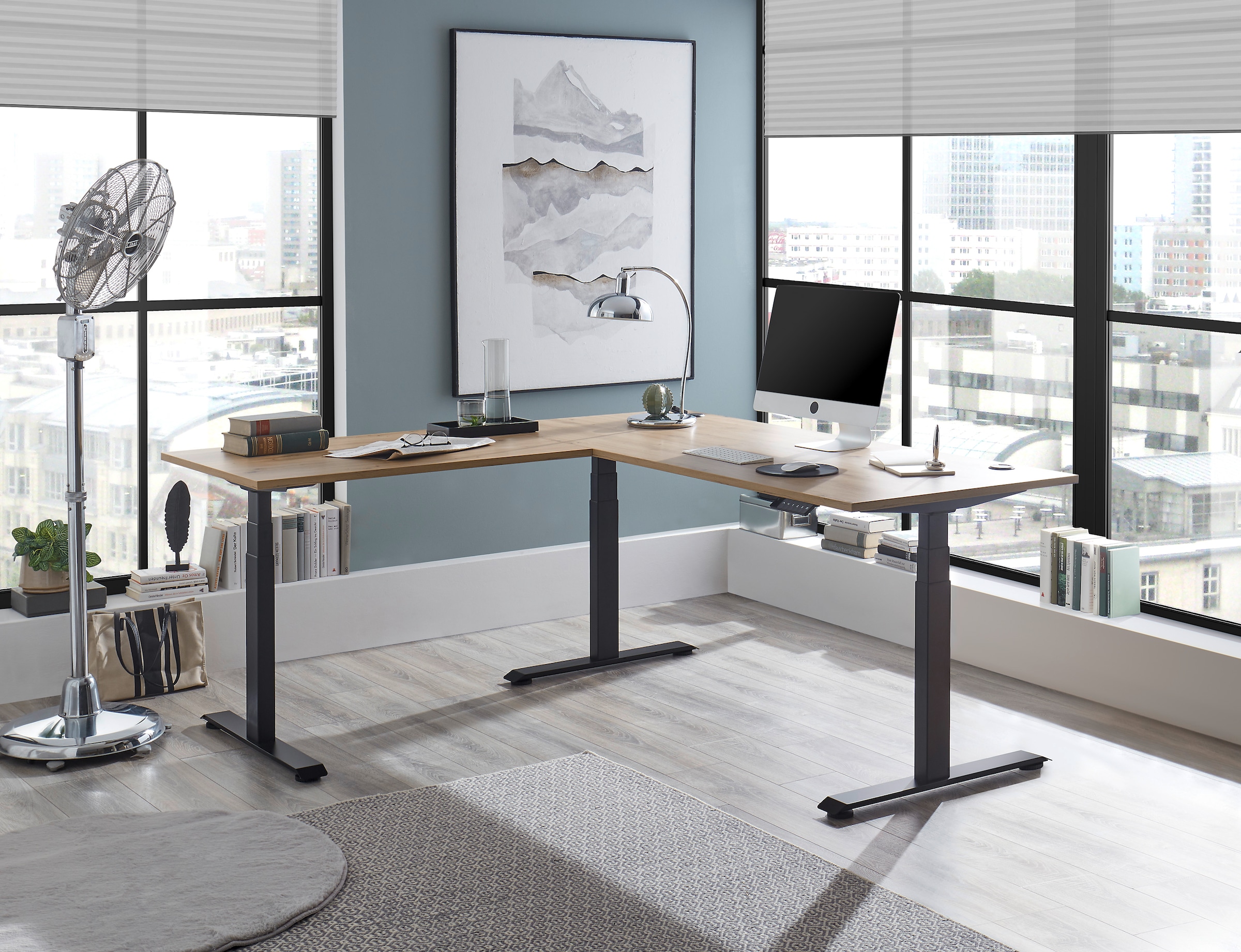 BEGA OFFICE Eckschreibtisch »Ben«, (1 St.), elektrisch höhenverstellbarer Desk mit 4 Memory Tasten, 180x177 cm