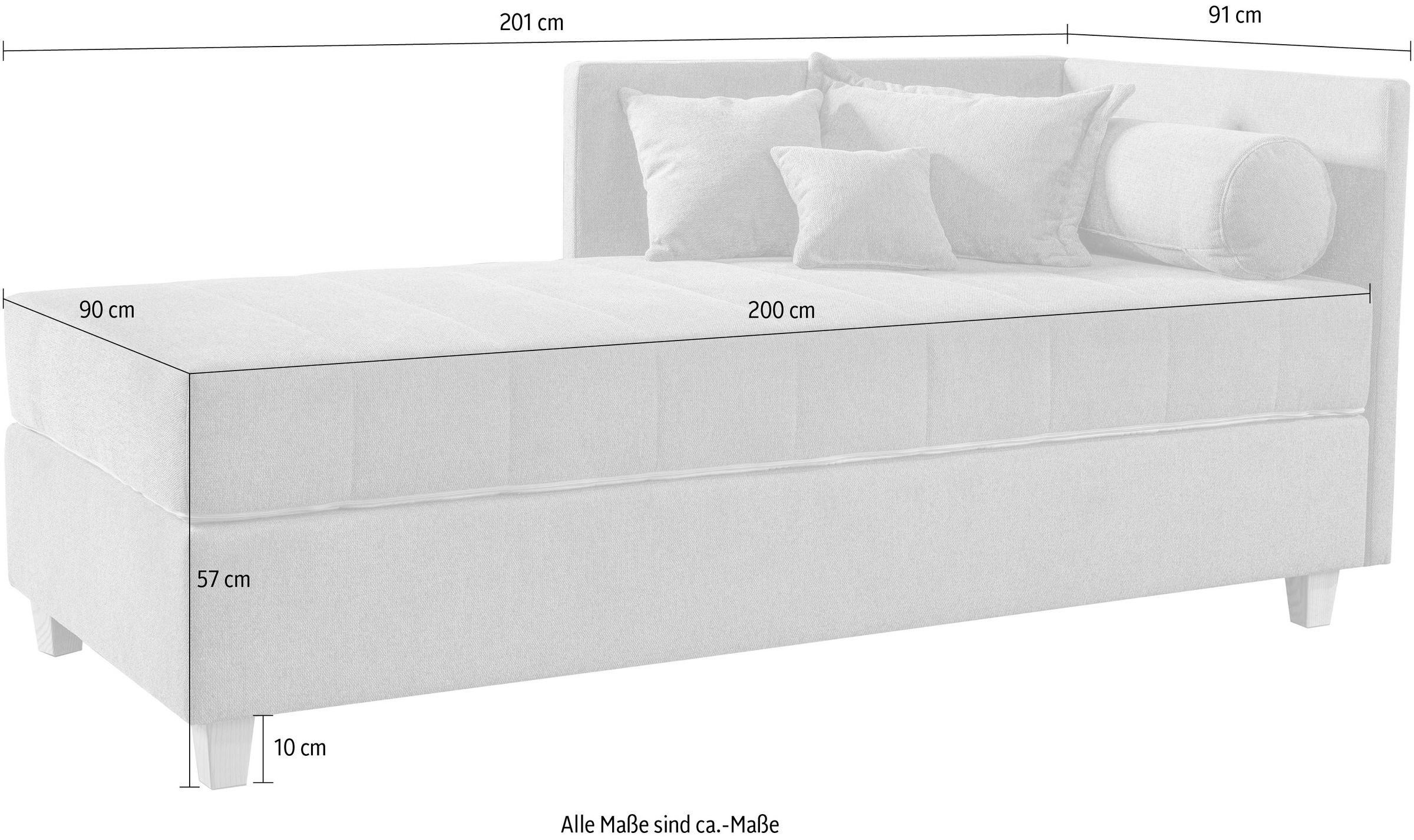 ADA trendline Schlafsofa »Kona«, 7-Zonen Taschenfederkernmatratze, Zierkissen-Set und Schlummerrollen