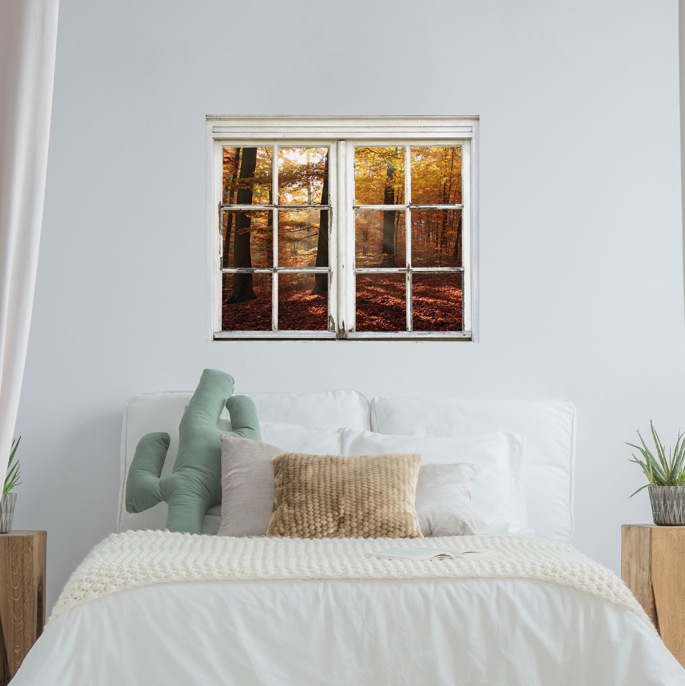 queence Wandsticker "Wald", Wandsticker, Wandbild, selbstklebend, 3D, Fenst günstig online kaufen