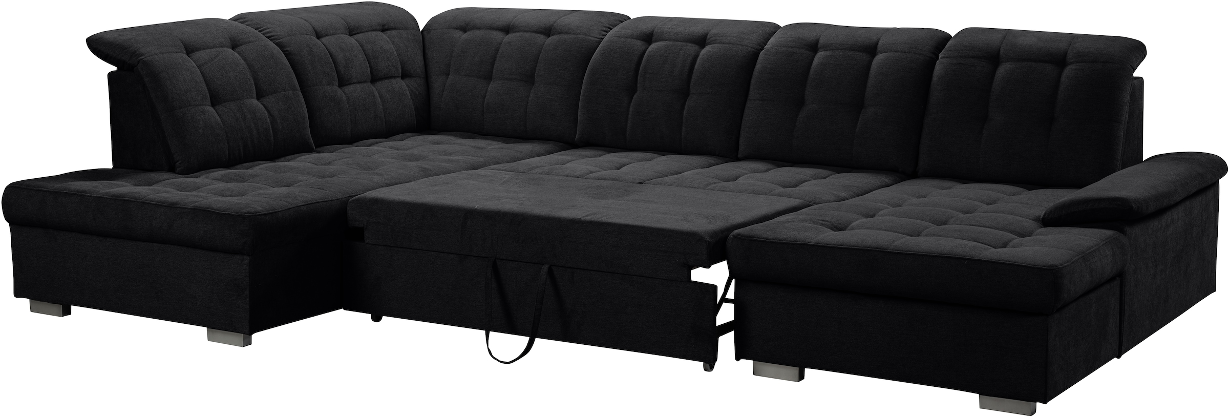 WERK2 Wohnlandschaft »Kordula-New U-Form«, Sofa in U-Form mit Schlaffunktion & Bettkasten, Schlafcouch