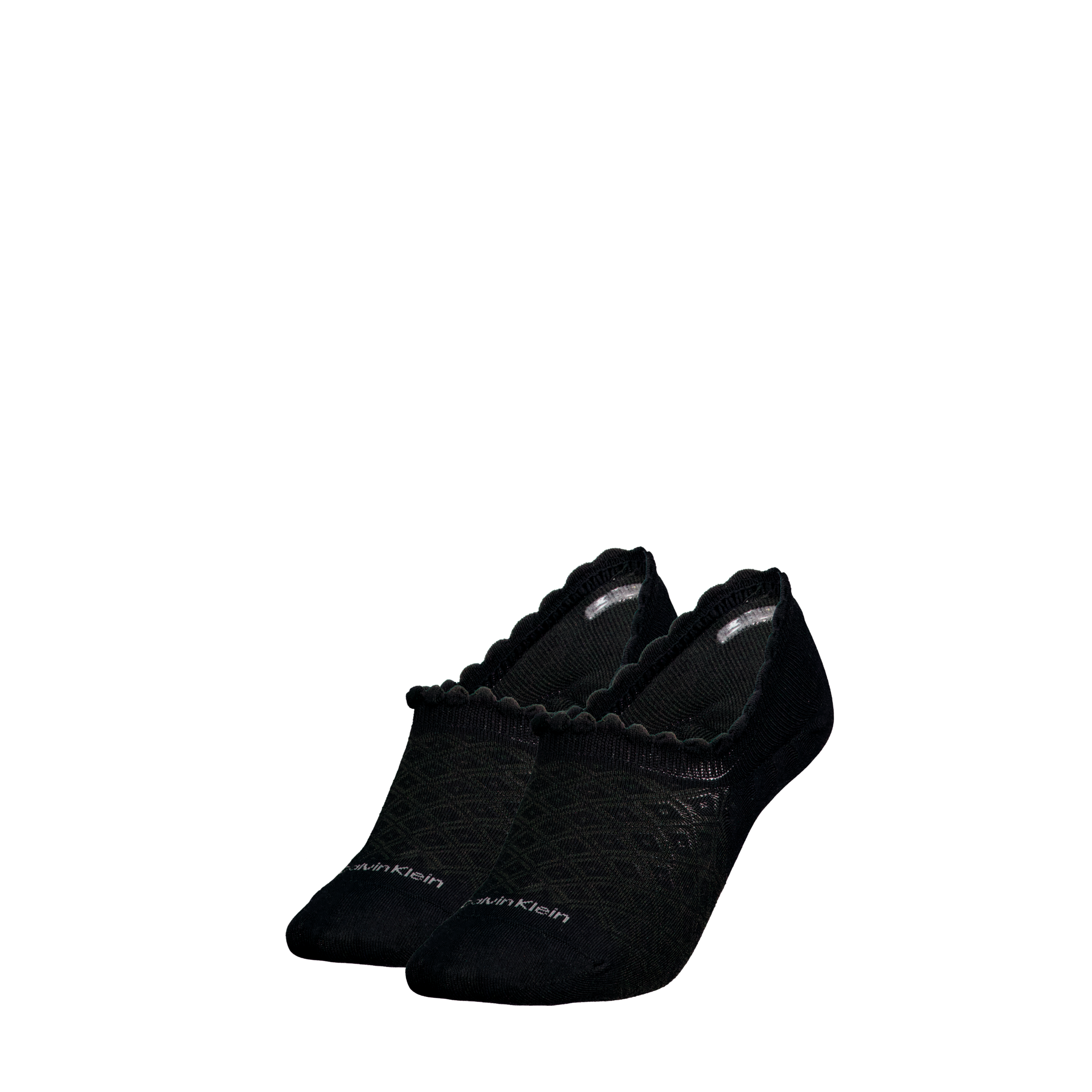 Calvin Klein Jeans Füßlinge »CK WOMEN FOOTIE HIGH CUT 2P DIAMOND« 2 Paar,  Mit gewelltem Rand und tollem Muster