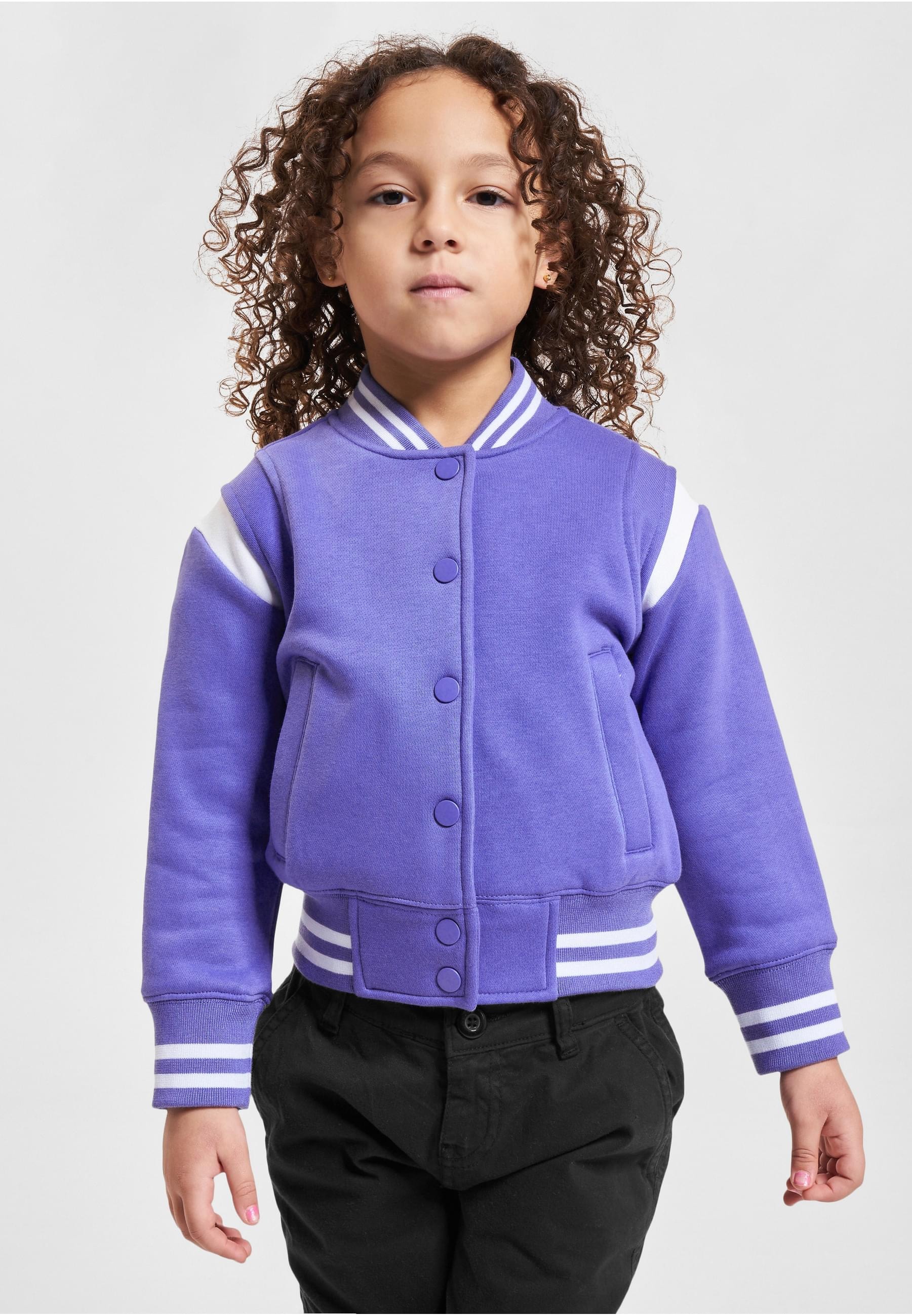 URBAN CLASSICS Allwetterjacke »Urban Classics Damen Girls Inset College Sweat Jacket«, (1 St.), ohne Kapuze