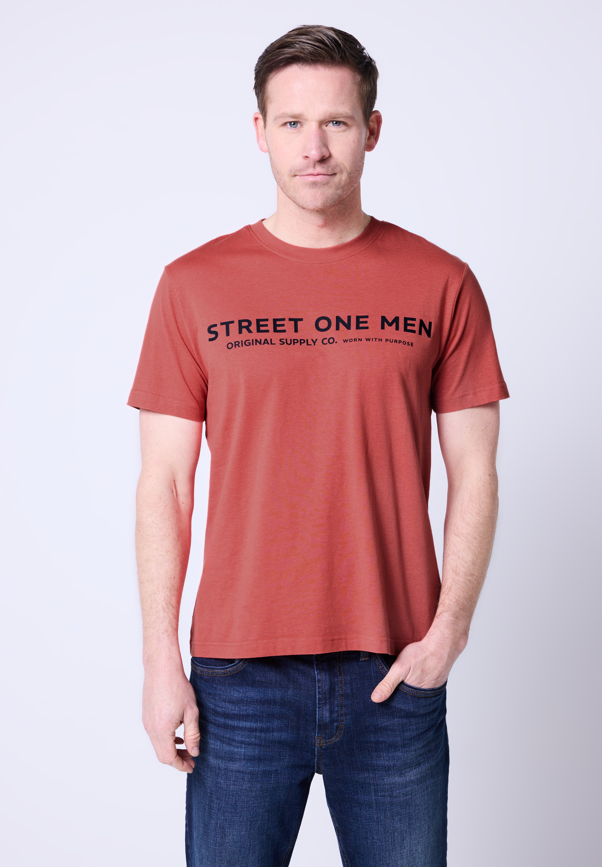 STREET ONE MEN T-Shirt aus reiner Baumwolle