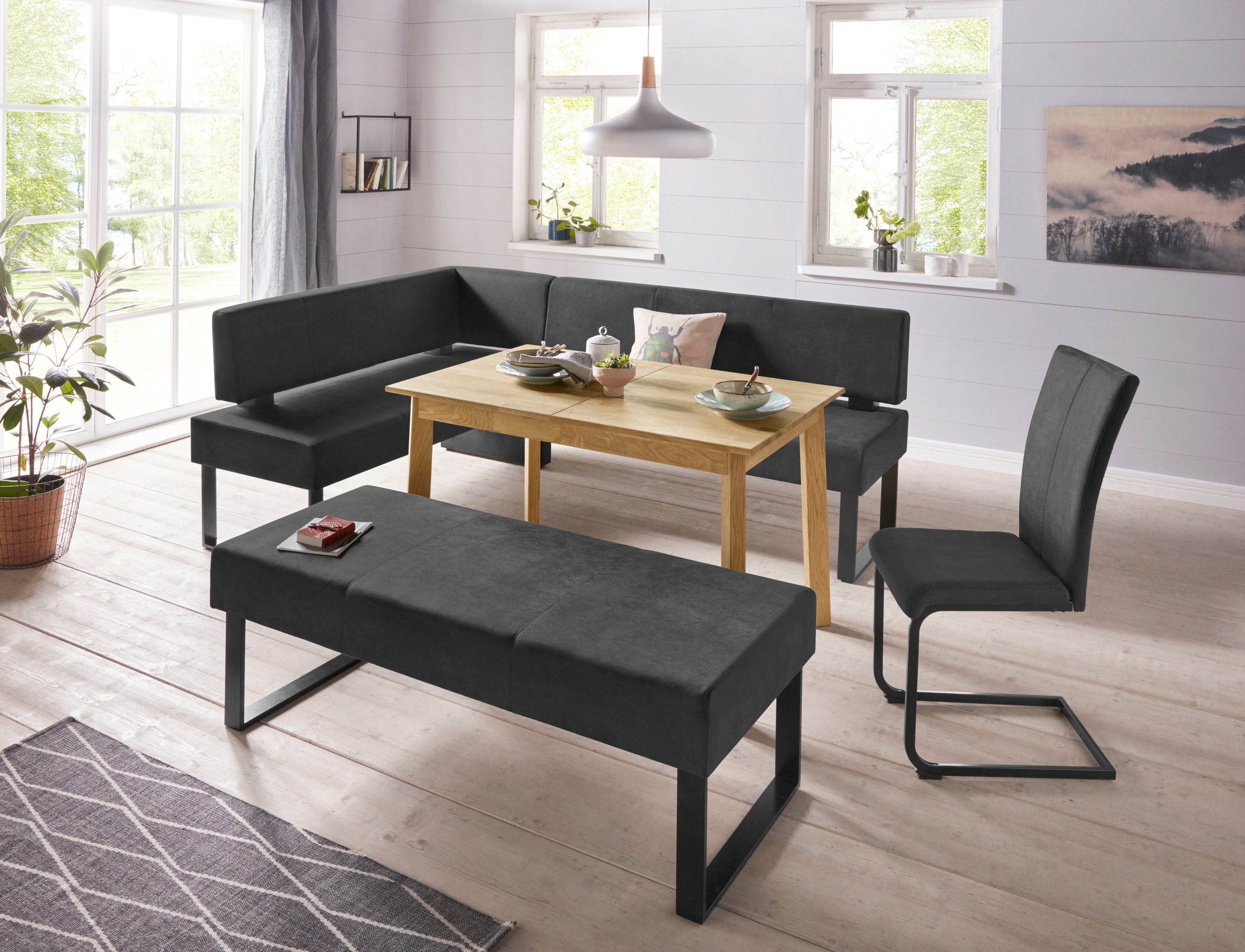 Home affaire Eckbank "Oliver mit Metallgestell, Küchenbank" verschiedene Be günstig online kaufen