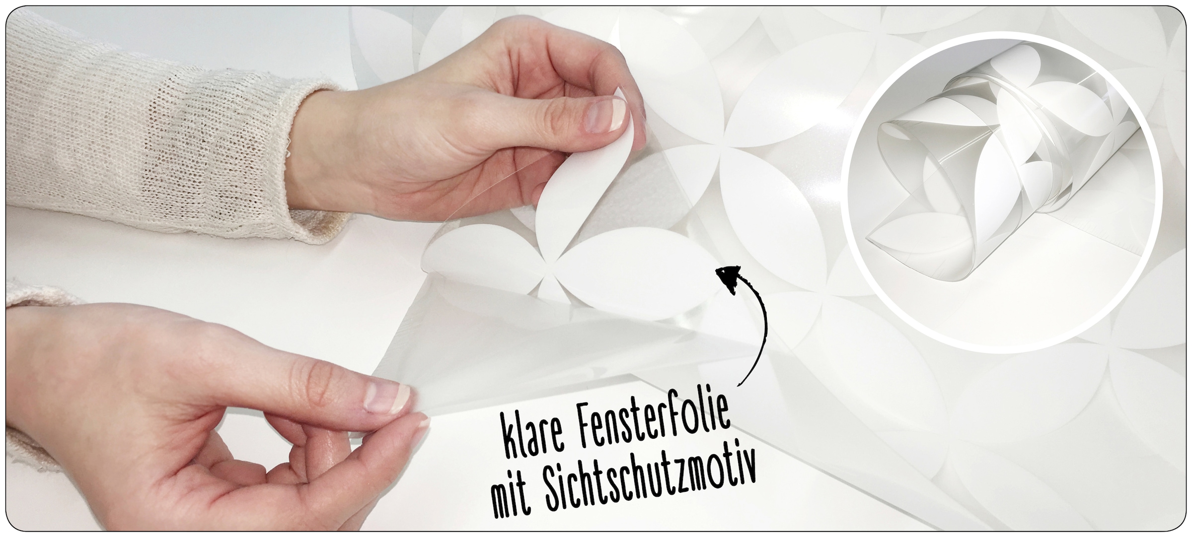 MySpotti Fensterfolie »Look Chadi white«, BAUR haftend, x cm, kaufen | statisch 90 halbtransparent, haftend 100 glattstatisch