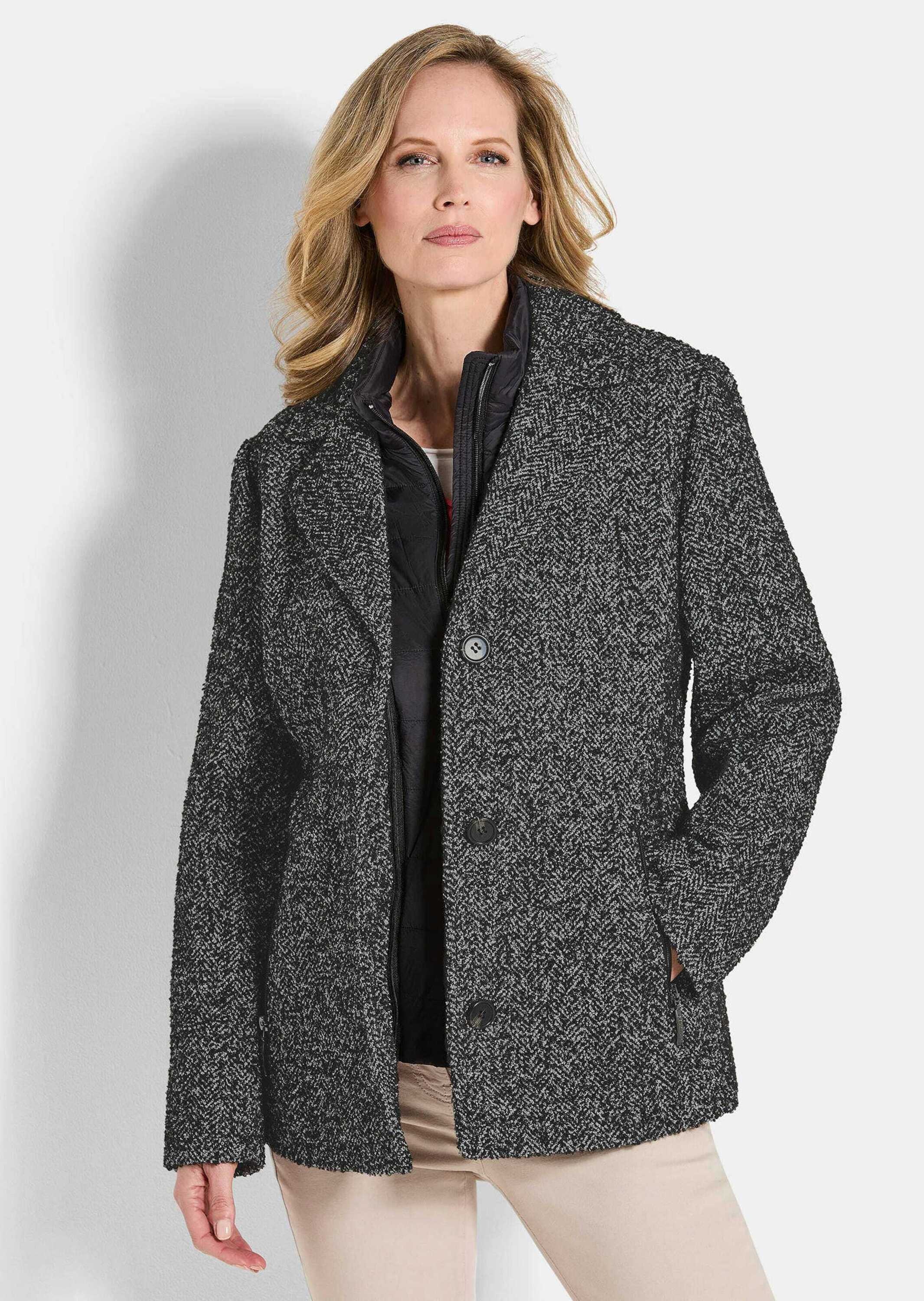 GOLDNER Kurzjacke »Kurzgröße Jacke in 2-in-1-Optik mit Steppeinsatz«