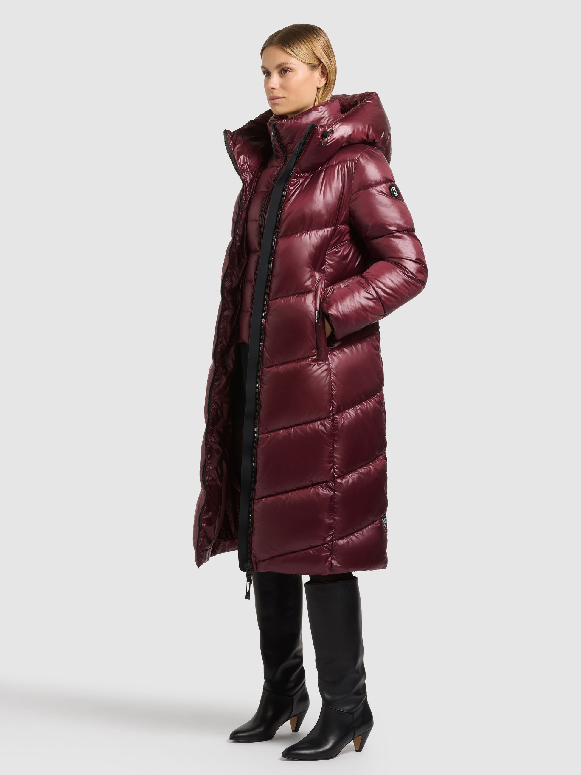 KHUJO Rabia 2-in-1 Quilted Coat Mahogany Red M 2
