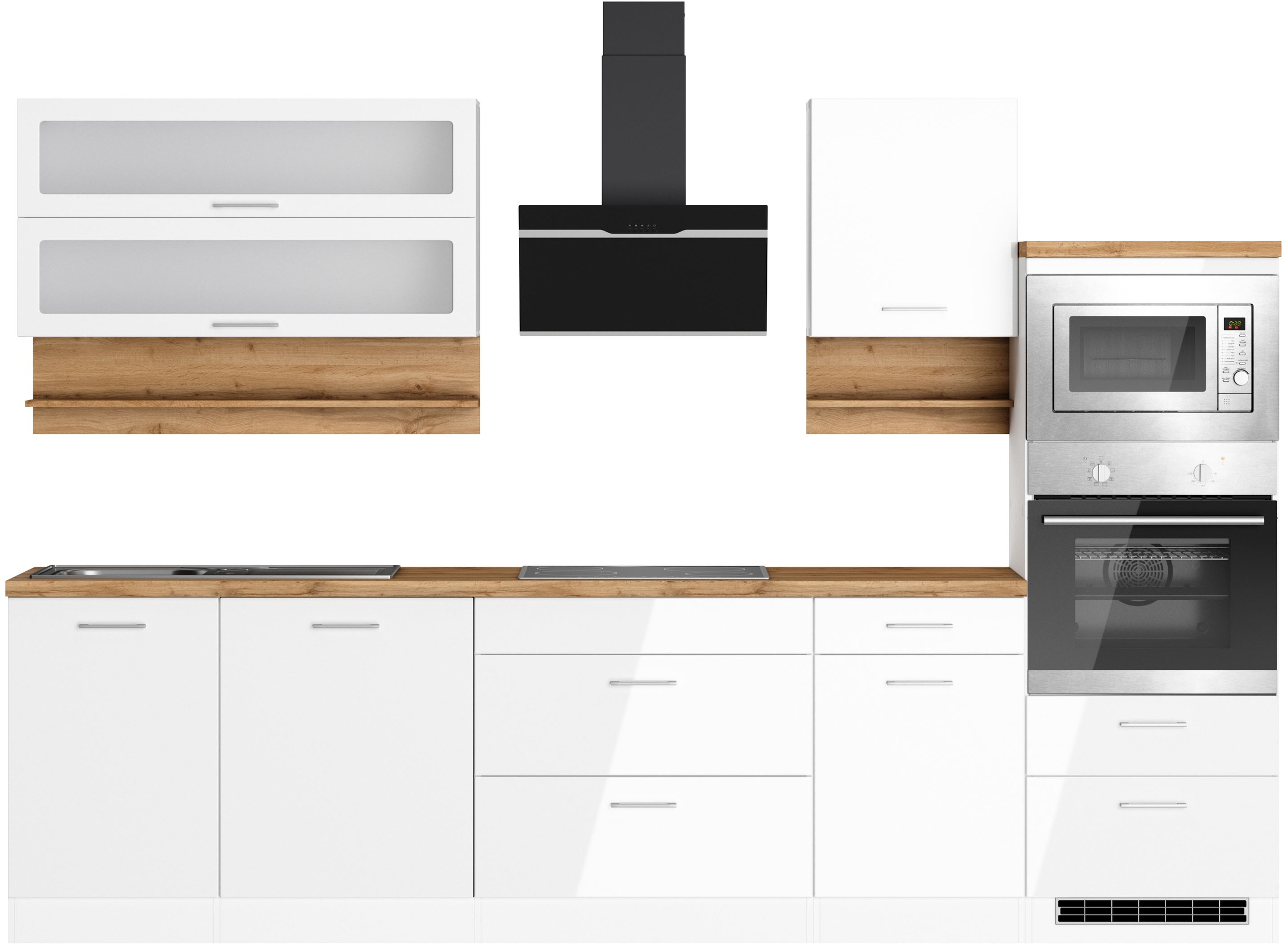 KOCHSTATION Küchenzeile "KS-Milan" 300 cm breit, viel Stauraum, wahlweise m günstig online kaufen
