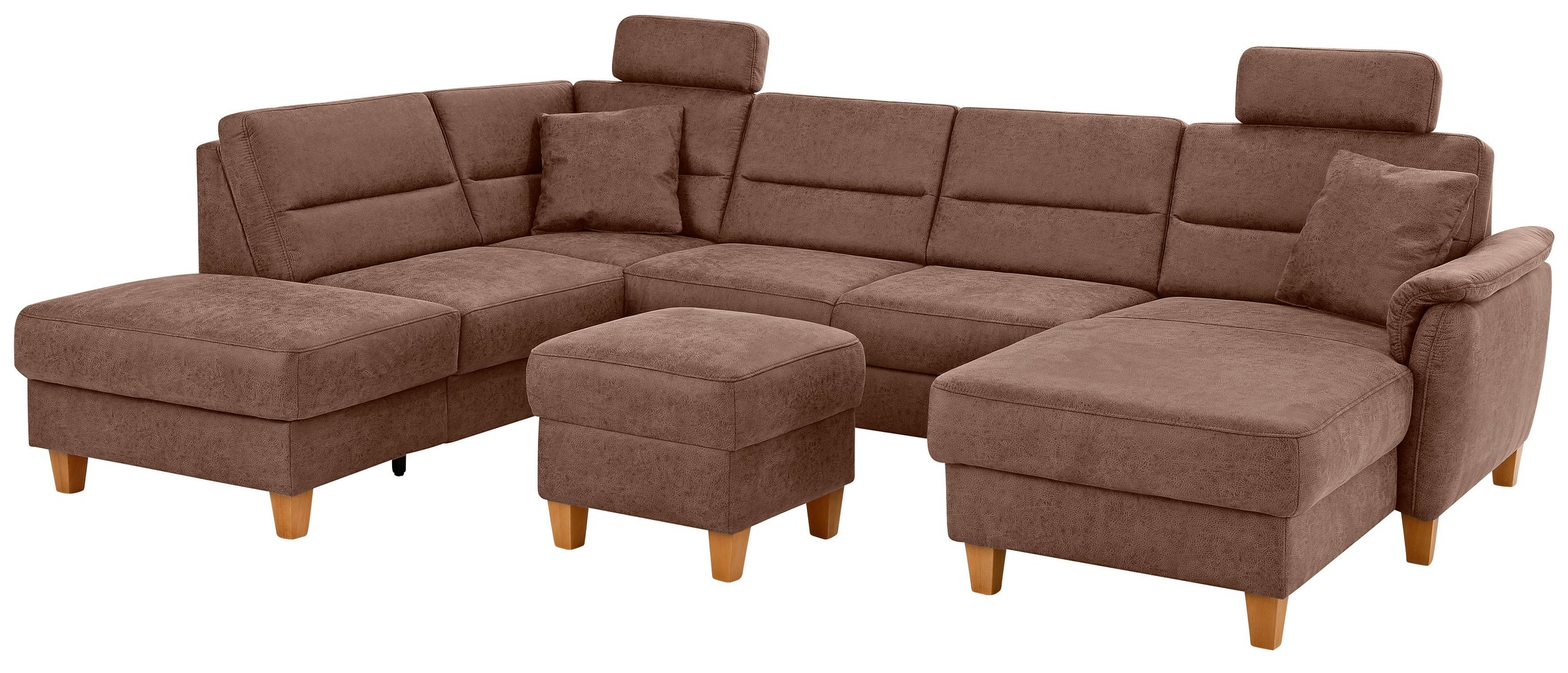 Home affaire Wohnlandschaft "Palmera U-Form, B: 308 cm" optional Bettfunkti günstig online kaufen