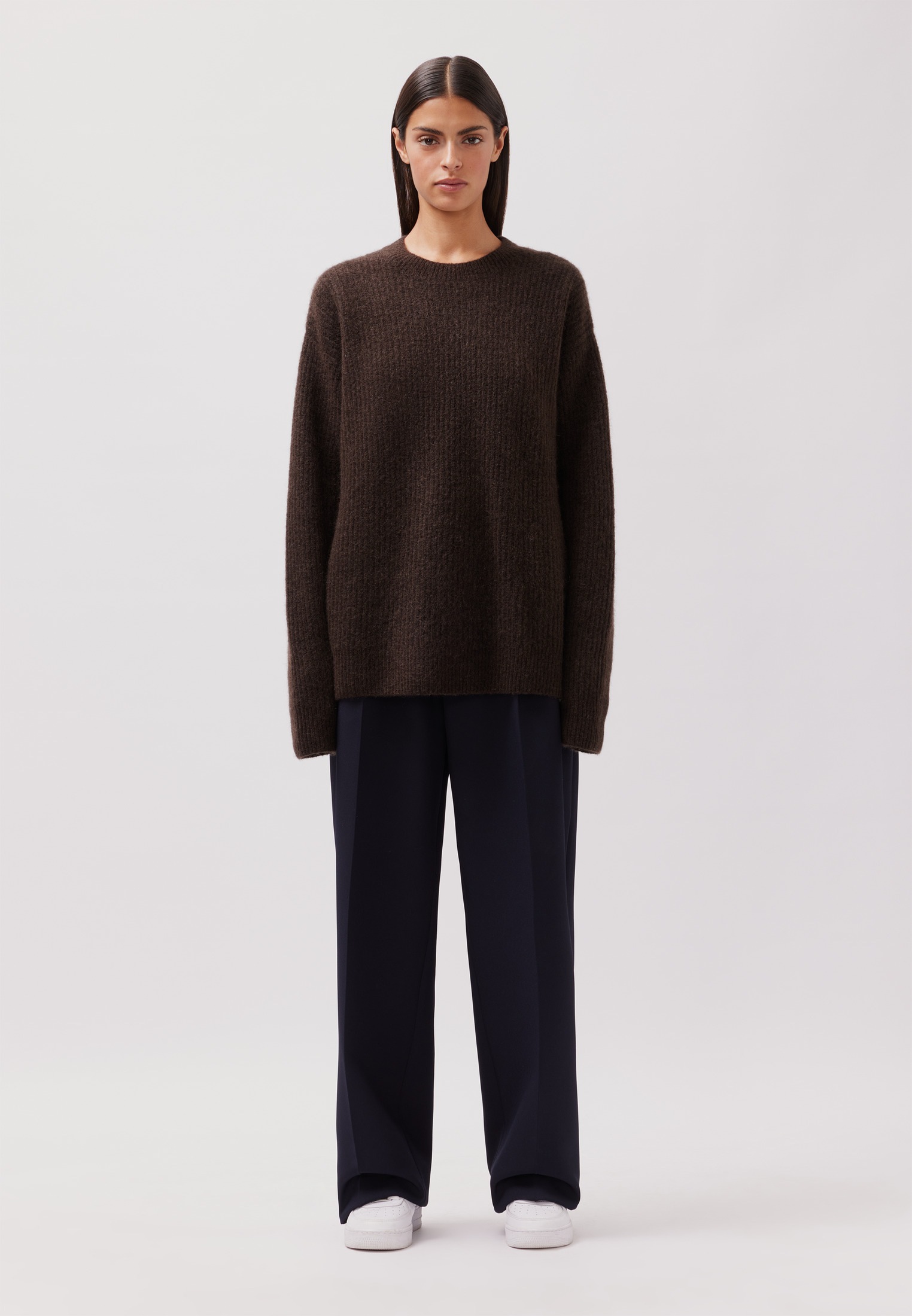 studio seidensticker Strickpullover 1/1 Rundhals Einfarbig meliert günstig online kaufen