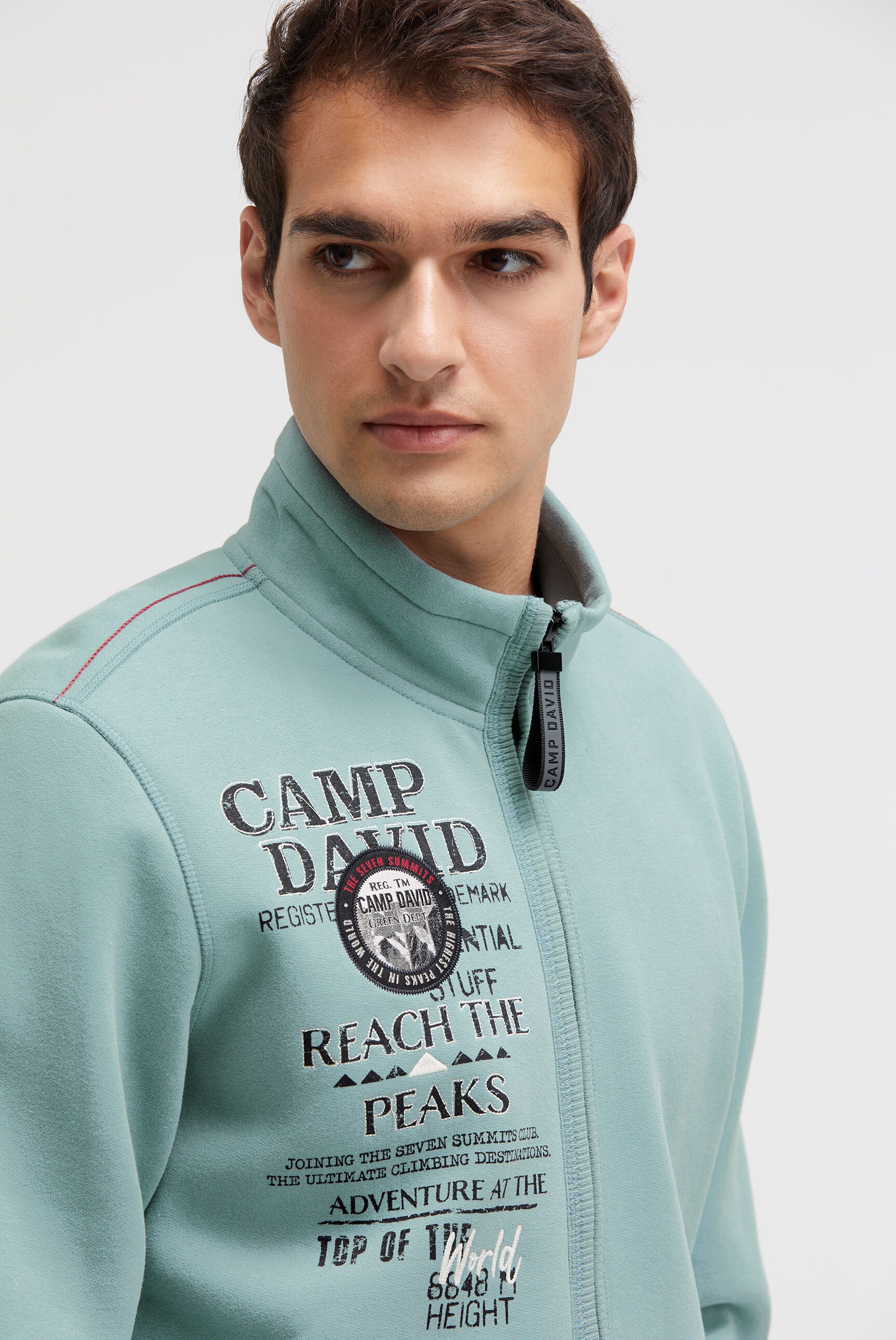 CAMP DAVID Sweatjacke mit Stehkragen