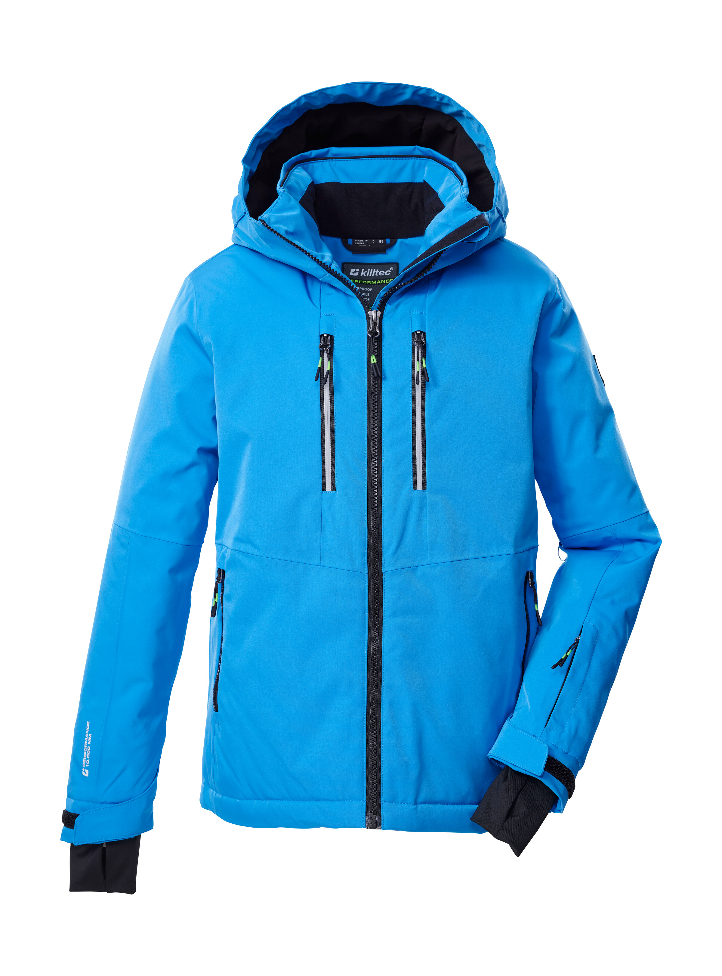 Killtec Skijacke "KSW 191 BYS SKI JCKT" Wasserdichte Kinderjacke mit Kapuze, Schneefang und Reflektoren