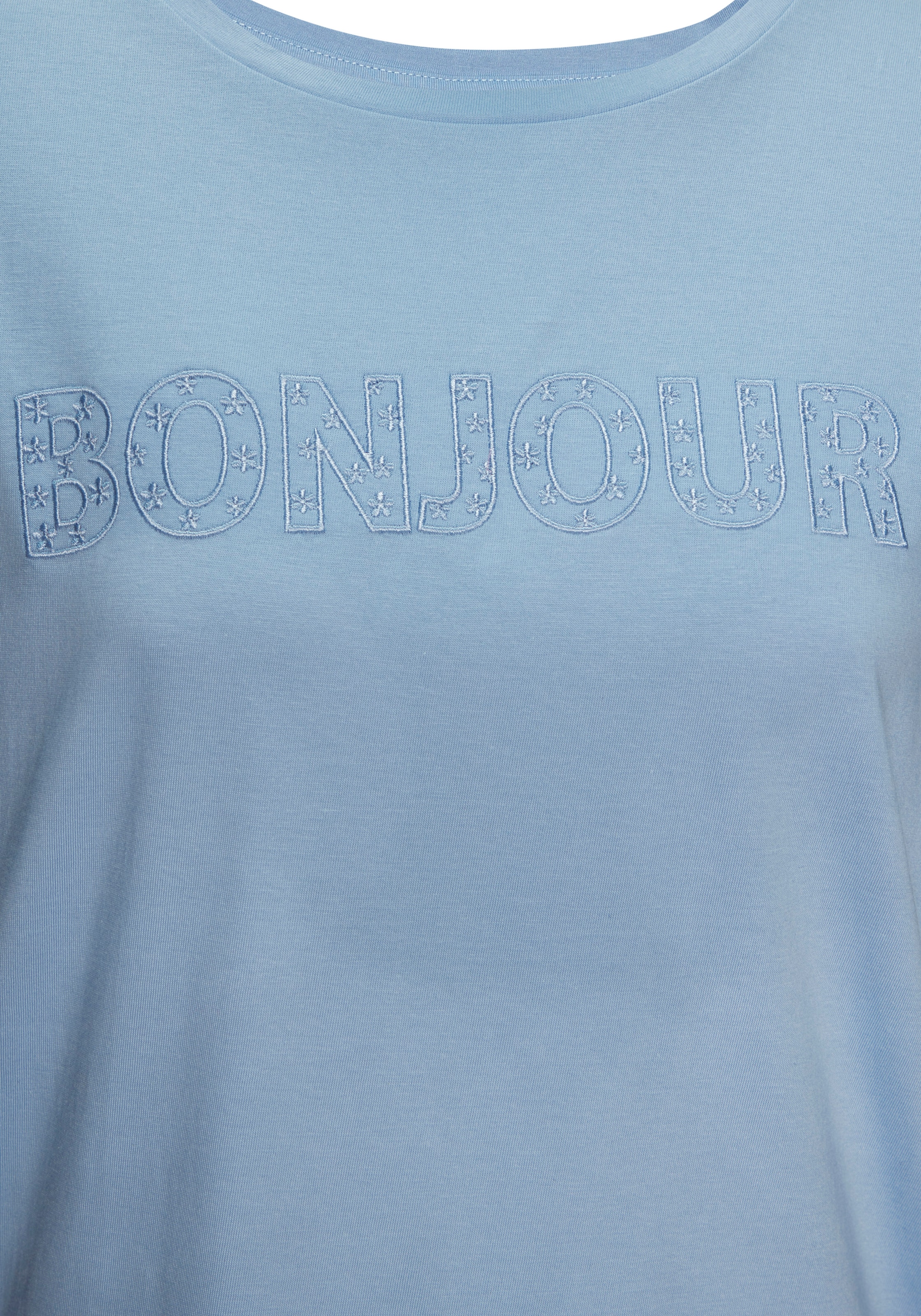 Vivance T-Shirt »mit Stickerei« aus angenehmer Bio-Baumwolle