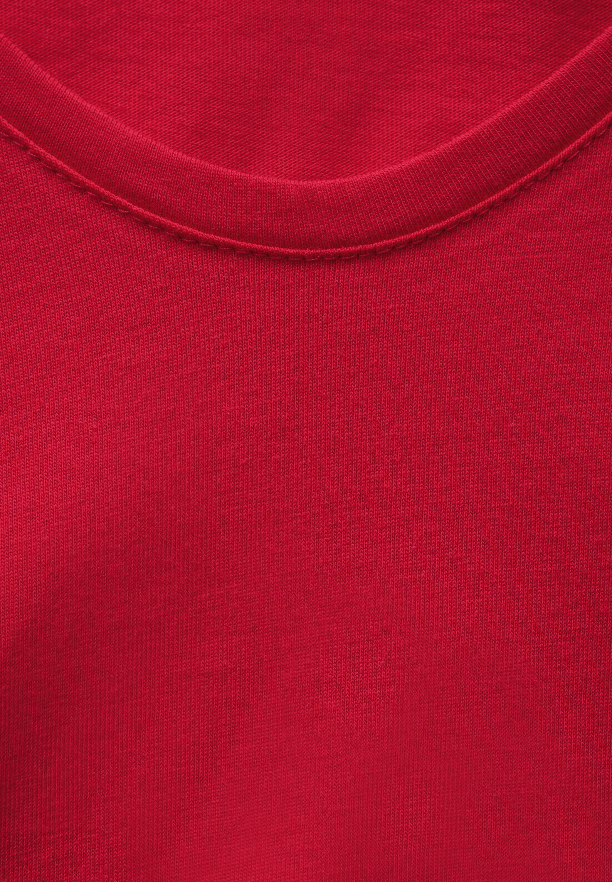 STREET ONE Langarmshirt, mit abgerundetem V-Ausschnitt