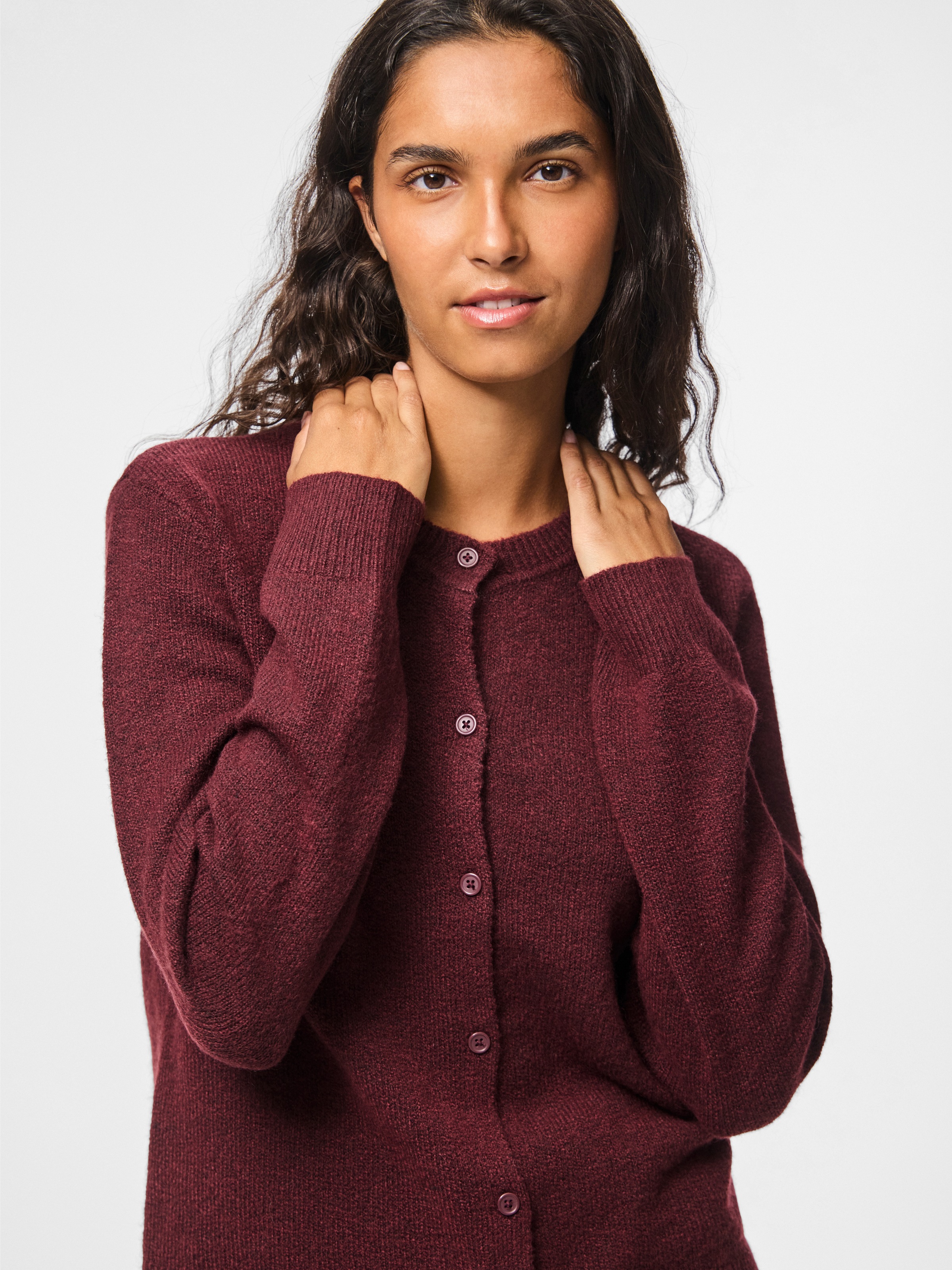 pieces Strickjacke "PCMALOU LS KNIT CARDIGAN NOOS BC" Materialmix, slim fit günstig online kaufen