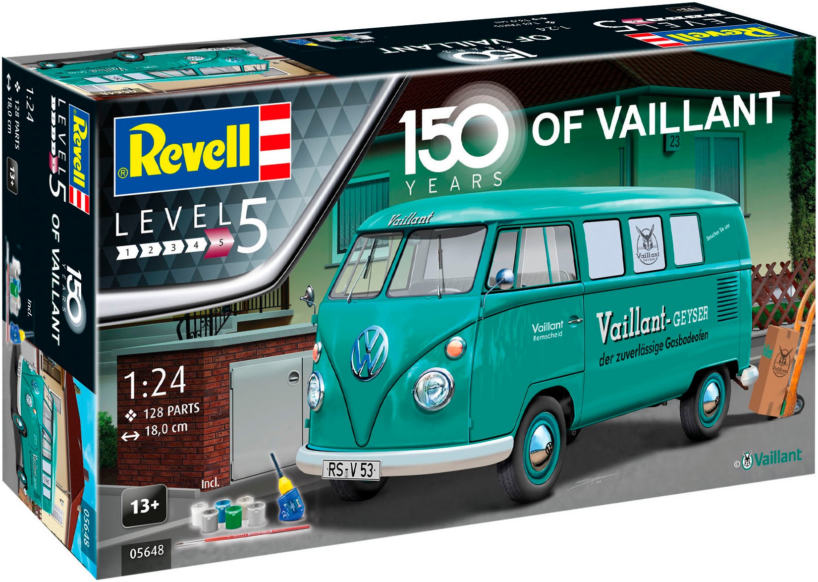 Revell® Modellbausatz »Geschenkset VW T1 Bus 150 Jahre Vaillant«, Made in Europe